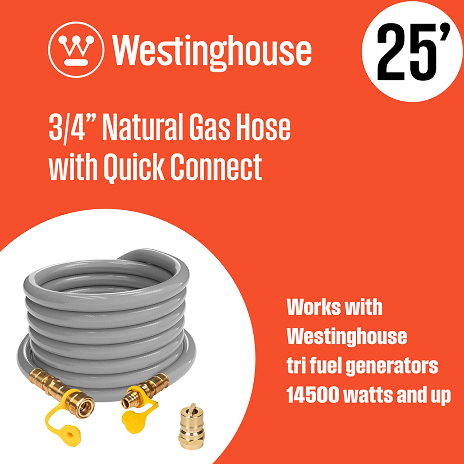 Westinghouse 25 ft 3/4 in Natural Gas Hose with Adapter - view number 2