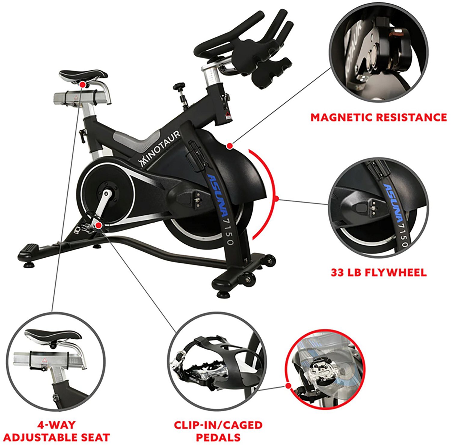 Asuna Minotaur 7150 Magnetic Commercial Indoor Cycling Bike - view number 3