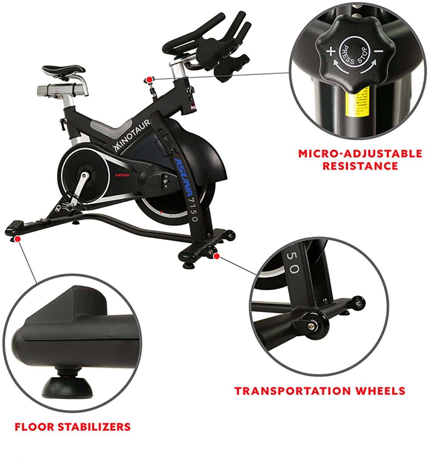 Asuna Minotaur 7150 Magnetic Commercial Indoor Cycling Bike - view number 4