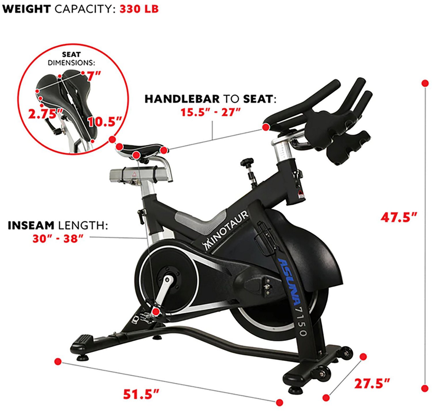 Asuna Minotaur 7150 Magnetic Commercial Indoor Cycling Bike - view number 6