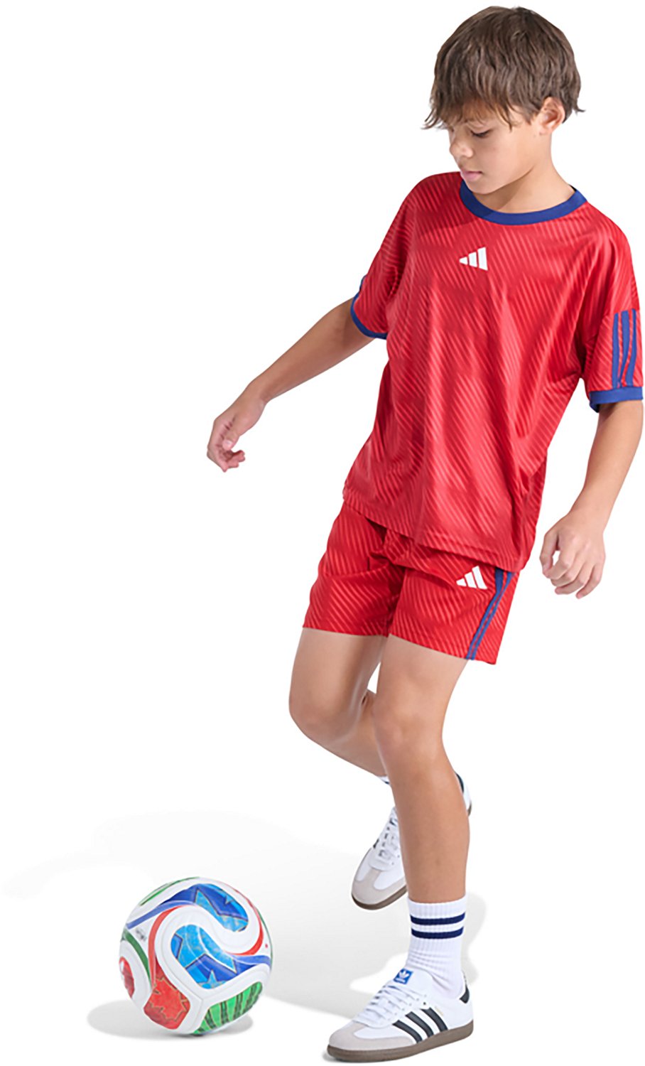 adidas Boys' All Over Print World Soccer Shorts 5 in. - view number 4