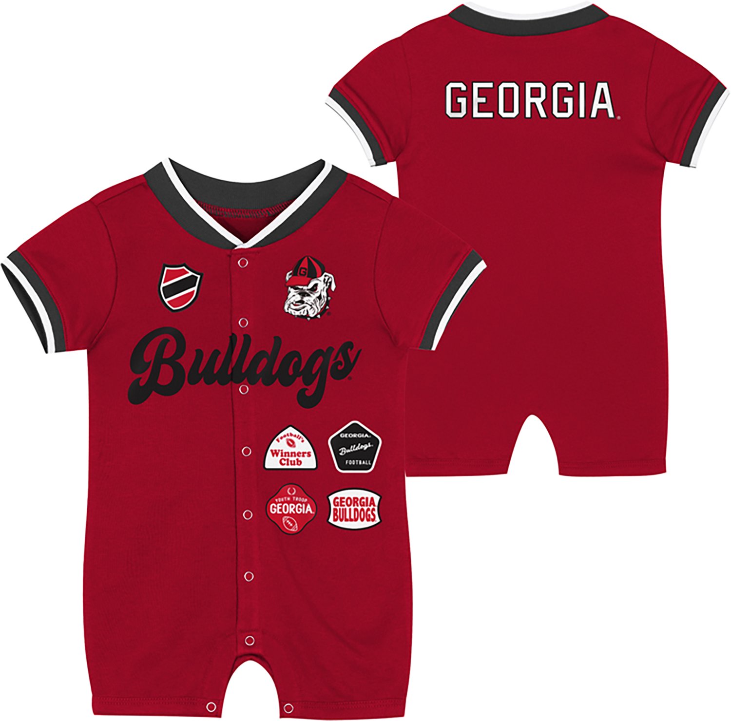 Outerstuff Infant University of Georgia Scatter Print Pinch Short Sleeve Romper - view number 3