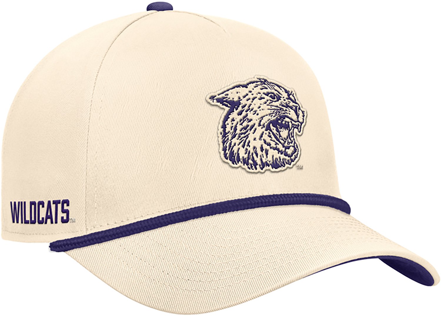 Nike Adults' Kansas State University Vault Logo Rise 5 Panel Visor Rope Cap - view number 2