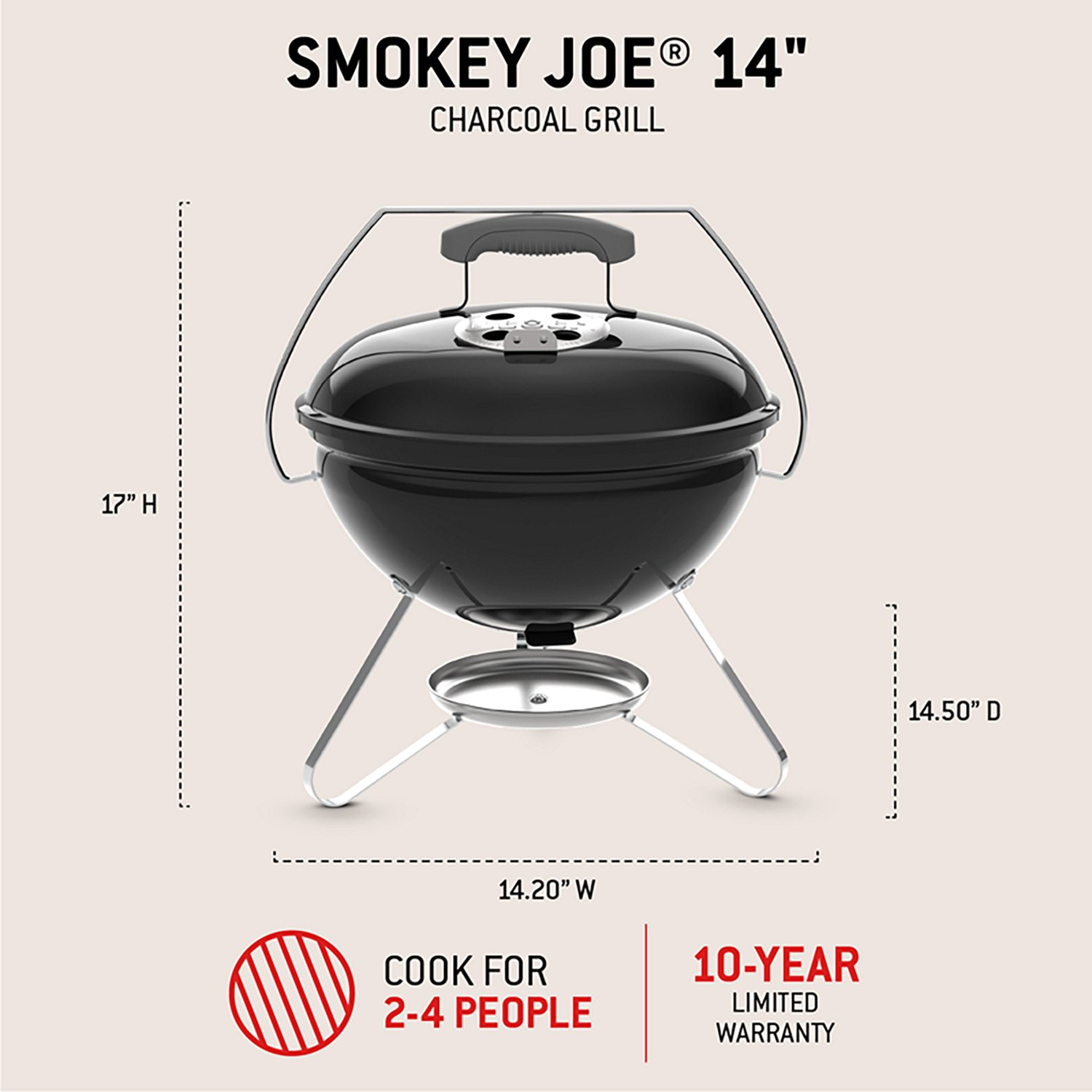 Weber Smokey Joe 14 in Charcoal Grill - view number 2