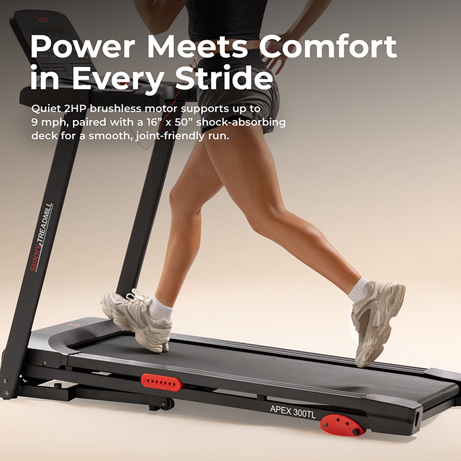 Sunny Health & Fitness APEX 300 SMART Motorized Treadmill with WIFI & Bluetooth - view number 3