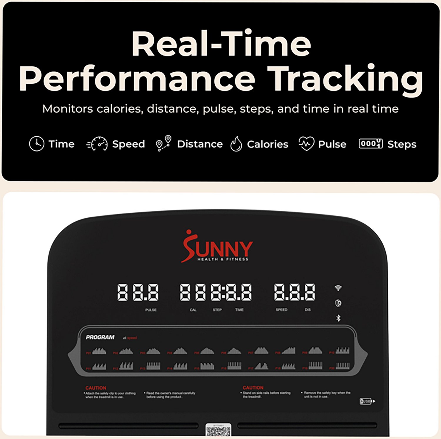 Sunny Health & Fitness APEX 300 SMART Motorized Treadmill with WIFI & Bluetooth - view number 6
