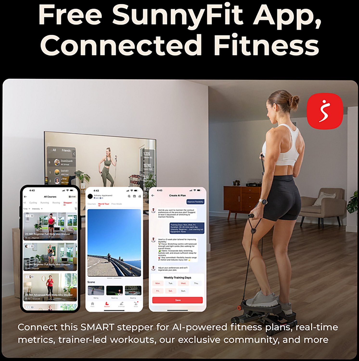 Sunny Health & Fitness Smart Mini Stepper - view number 3