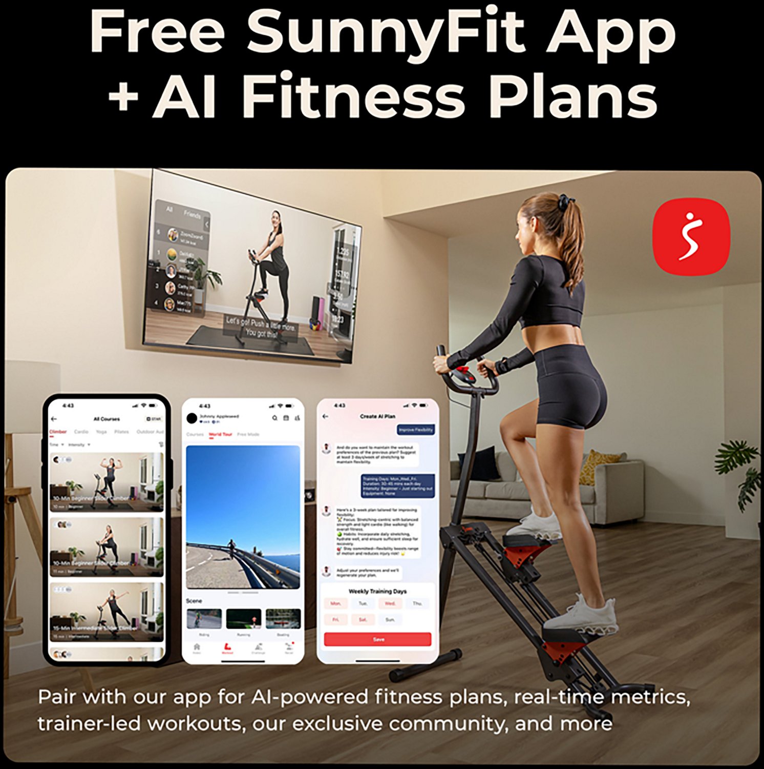 Sunny Health & Fitness Total-Body Vertical Climber Exercise Machine