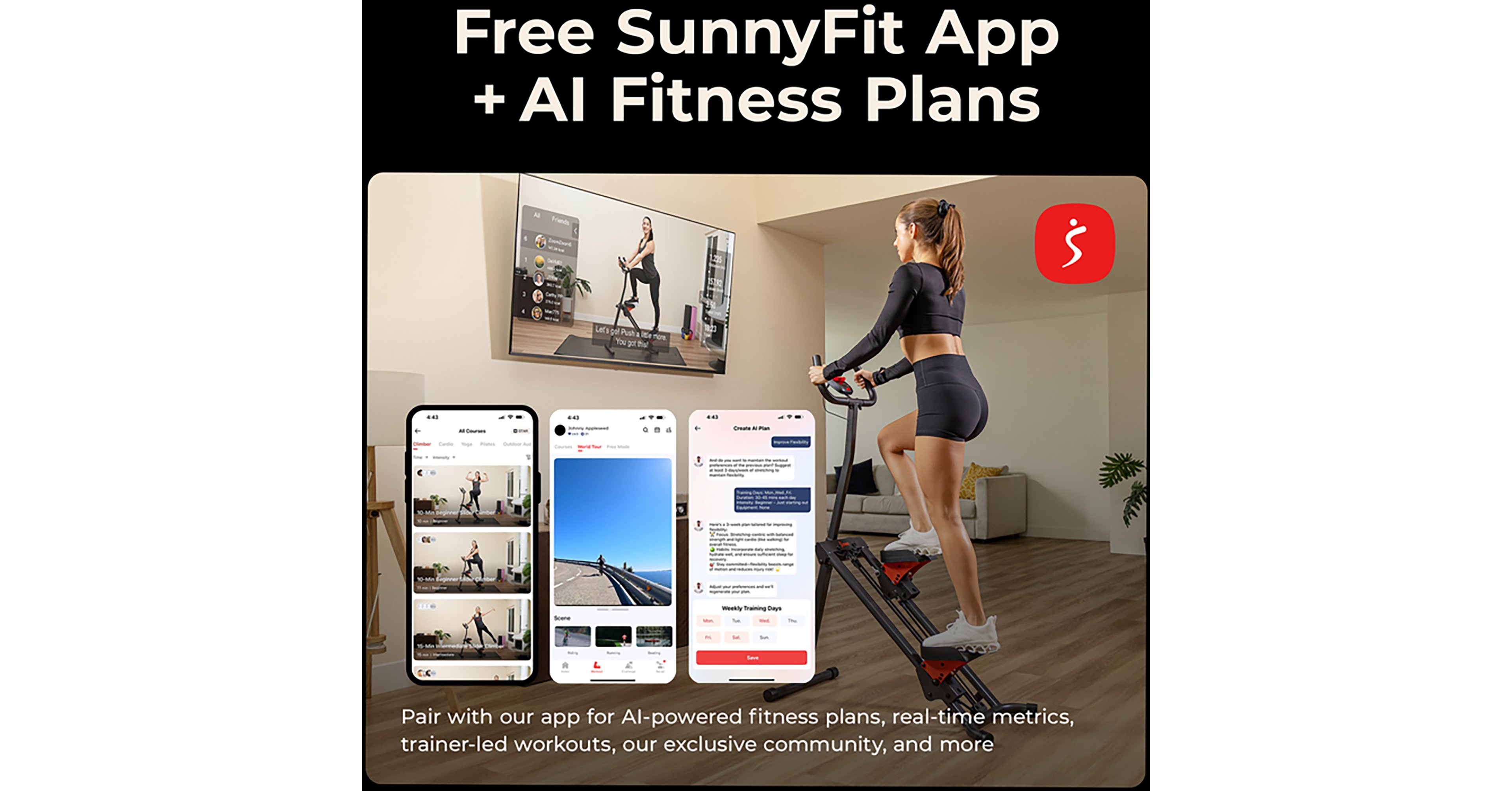 Sunny Health & Fitness Total-Body Vertical Climber Exercise Machine