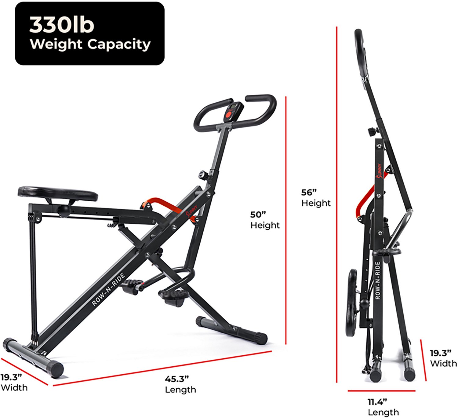 Sunny Health & Fitness Smart Upright Row-N-Ride Exerciser - view number 7