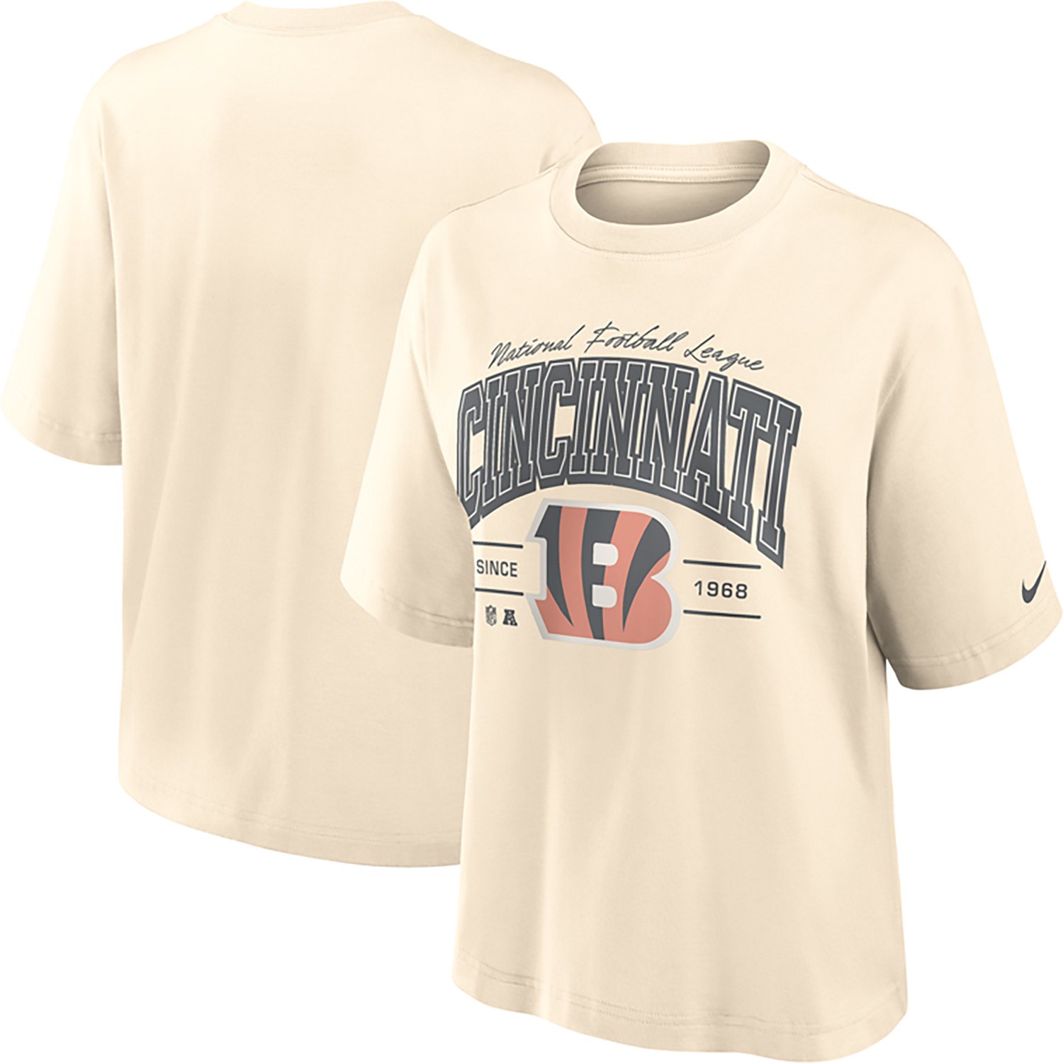 Nike Women's Cincinnati Bengals Vintage Mod Boxy Graphic T-shirt - view number 3