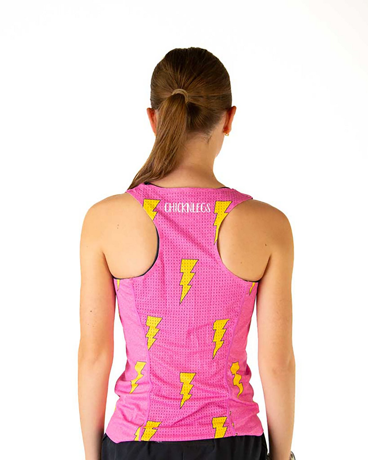 Chicknlegs Women's Pink Bolts Performance Singlet - view number 2