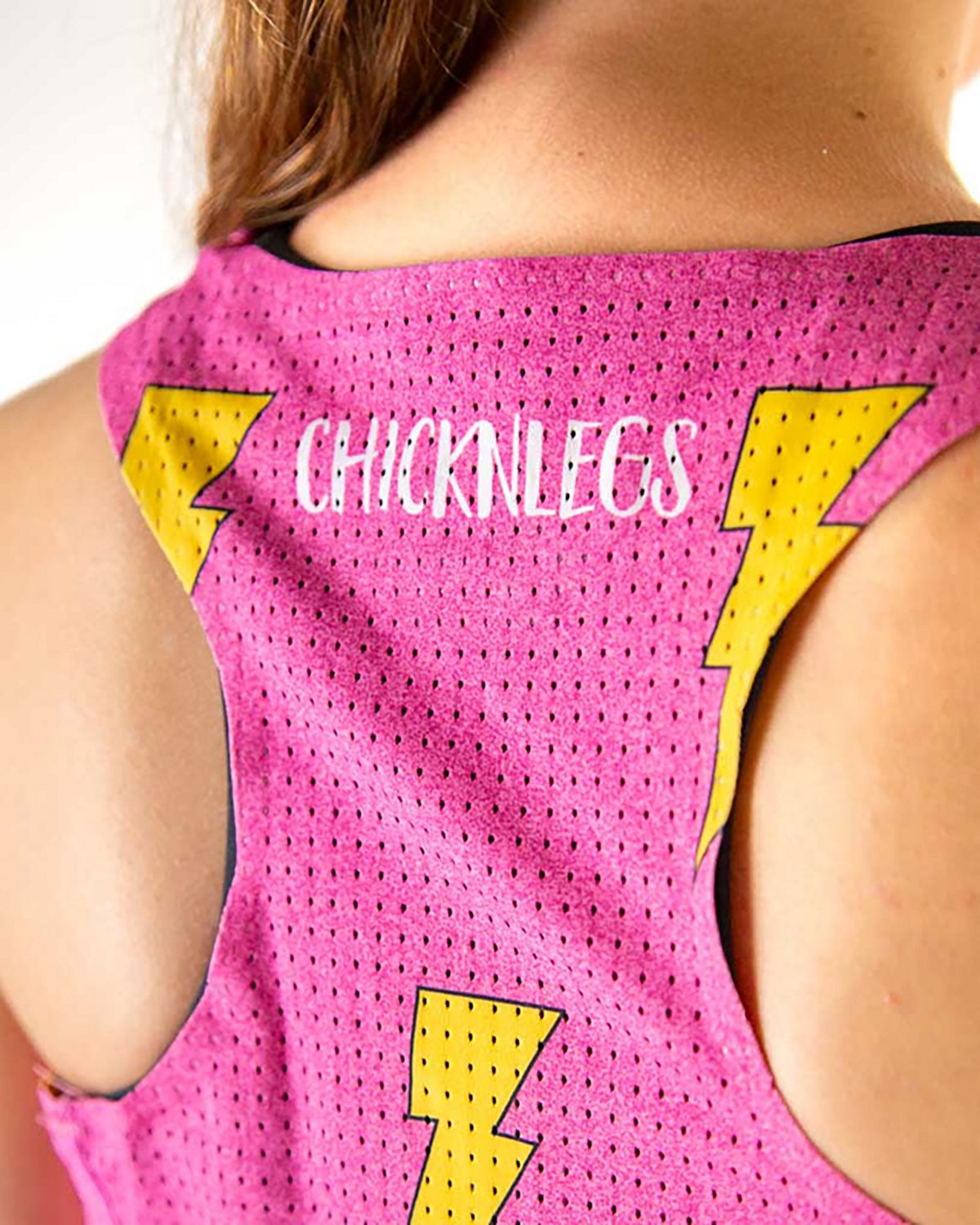 Chicknlegs Women's Pink Bolts Performance Singlet - view number 4