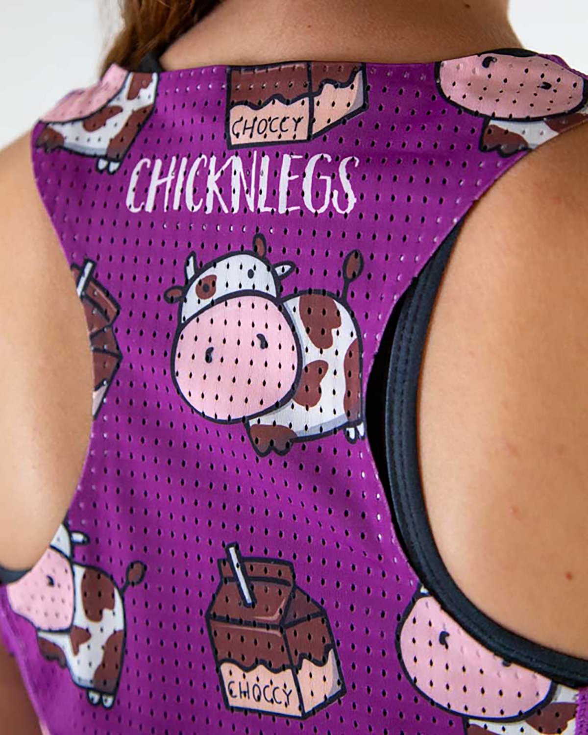Chicknlegs Women's Choccy Cows Performance Singlet - view number 4