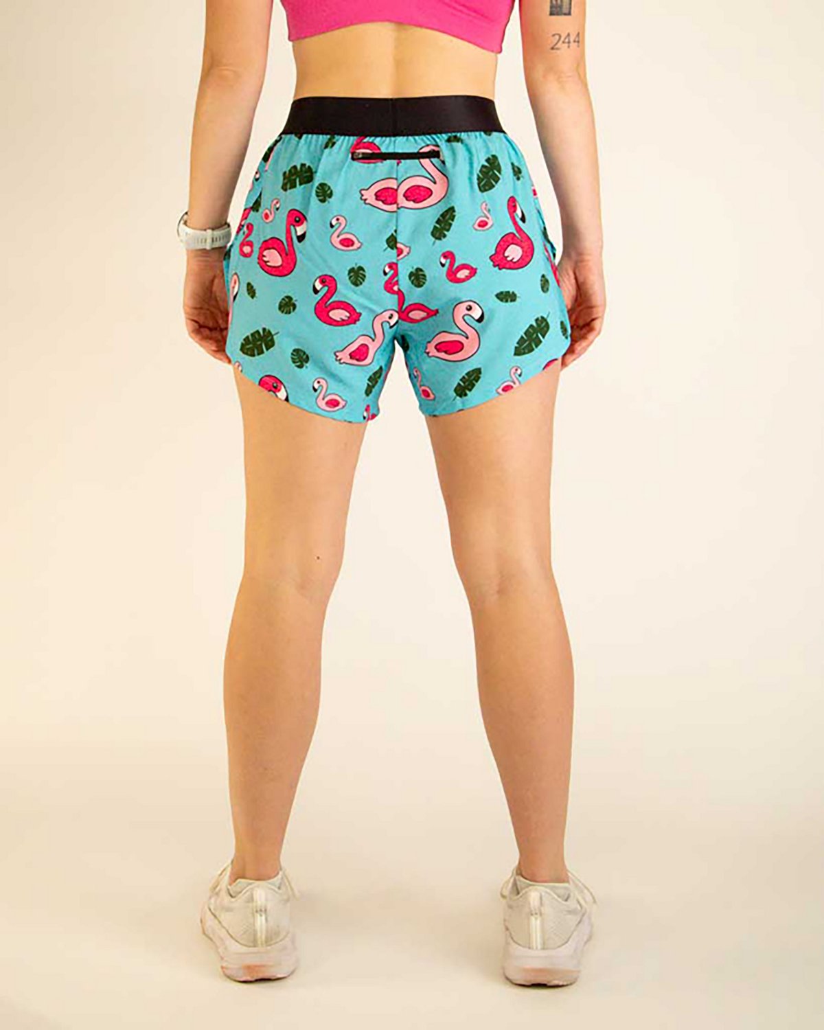 Chicknlegs Women's Blue Flamingo Split Shorts 4 in - view number 2