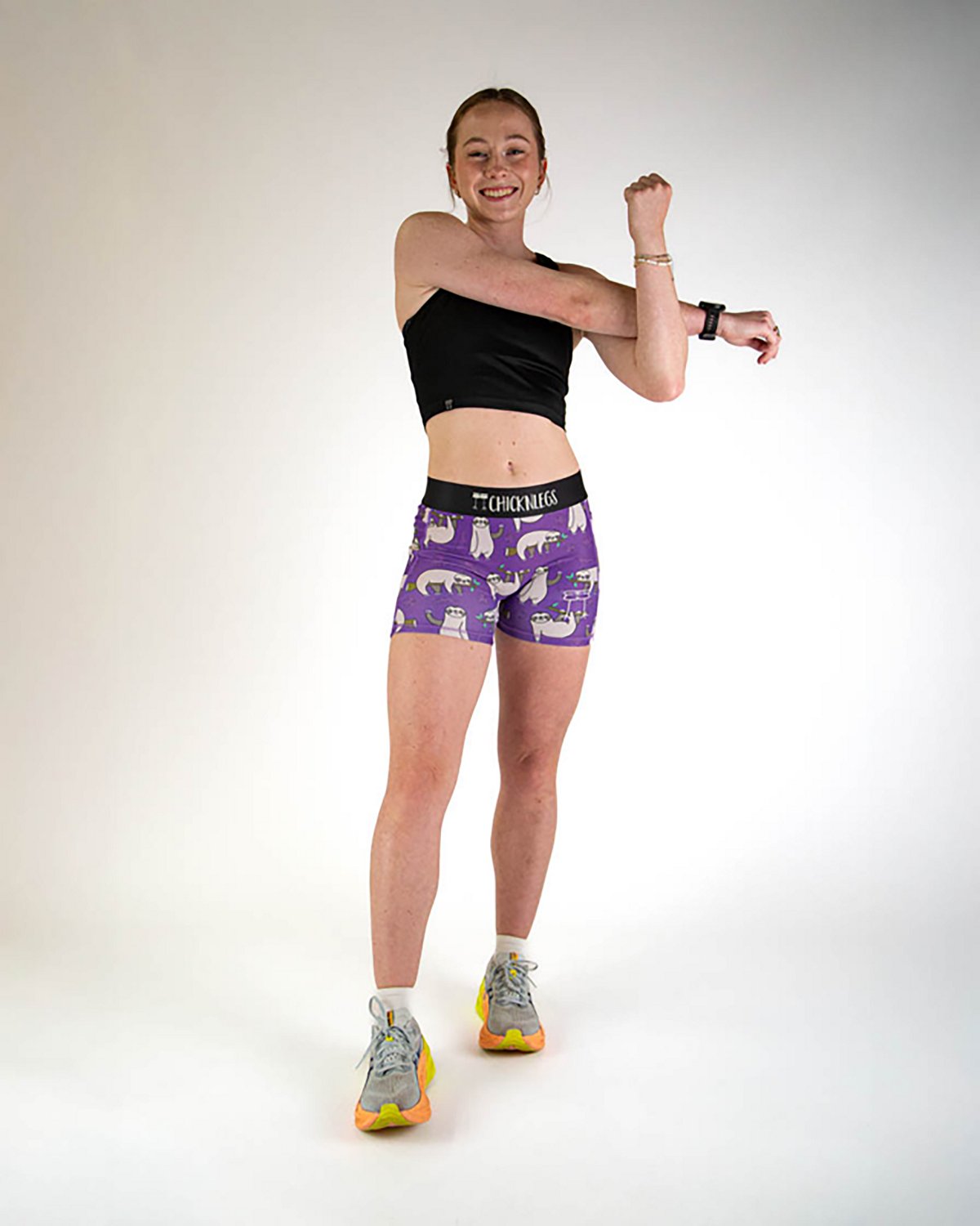 Chicknlegs Women's Sloths Compression Shorts 3 in - view number 3