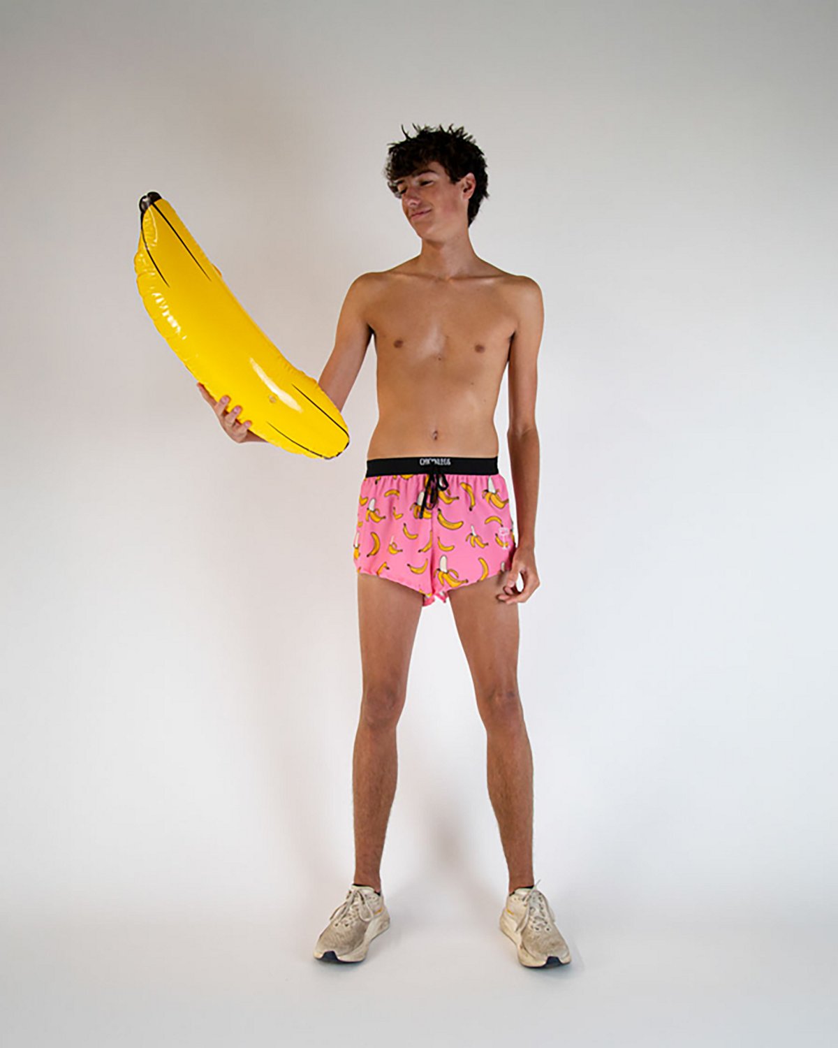 Chicknlegs Men's Pink Bananas DS Split Shorts 2 in - view number 3