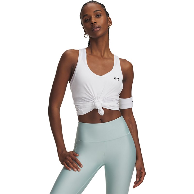 Under Armour Women's Pull-On Racer Sleeveless Tank Top - White