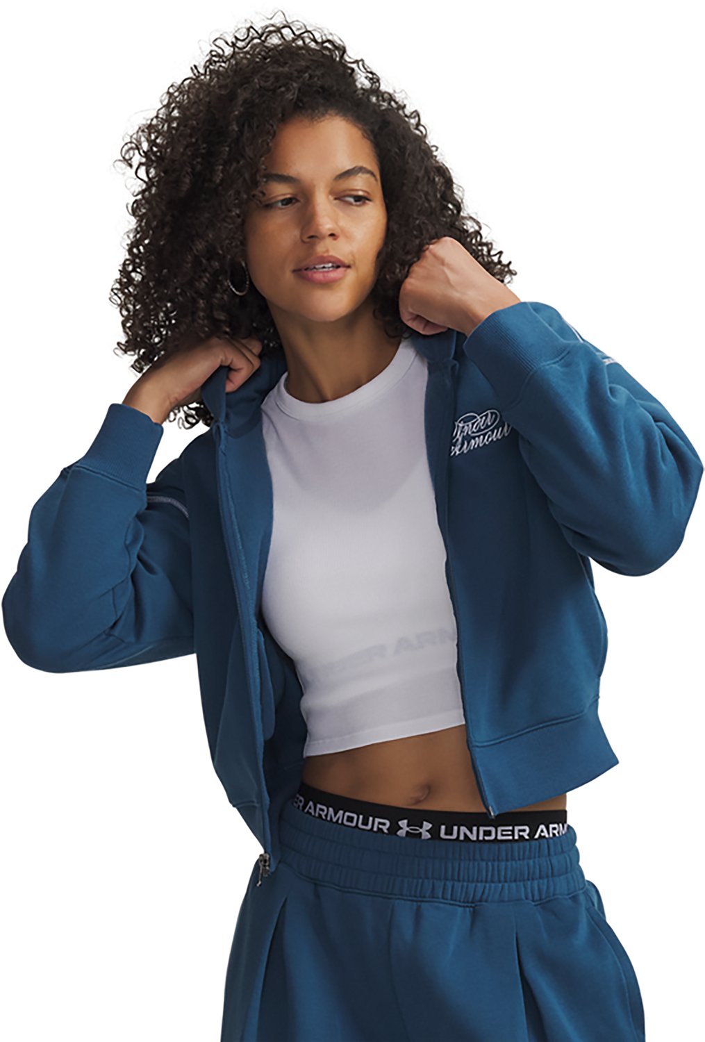 Under Armour Women's Rival Script Crop Fleece Full Zip Jacket