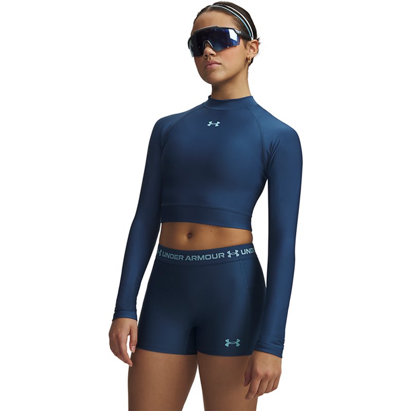 Under Armour Women's HeatGear Crop Mock Long Sleeve Top