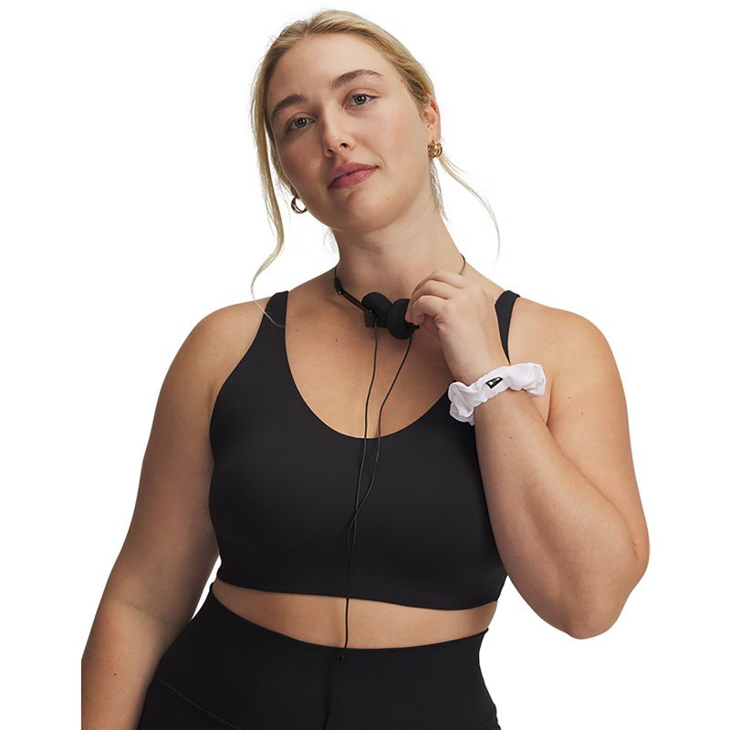 Under Armour Women's Low-Impact V-Neck Training Sports Bra - Black