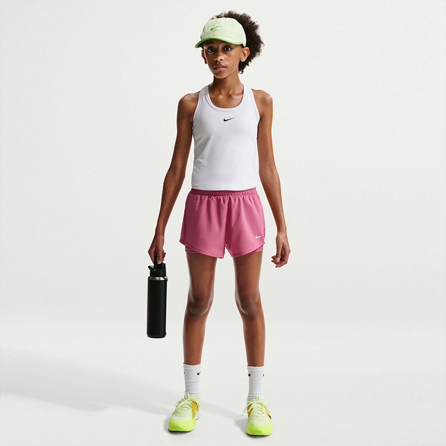 Nike Girls' One Dri-FIT 2-in-1 Shorts 3 in - view number 2