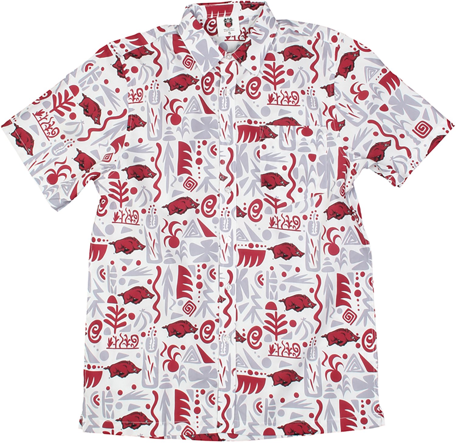 Wes & Willy Men's University of Arkansas Tribal Button Down Shirt