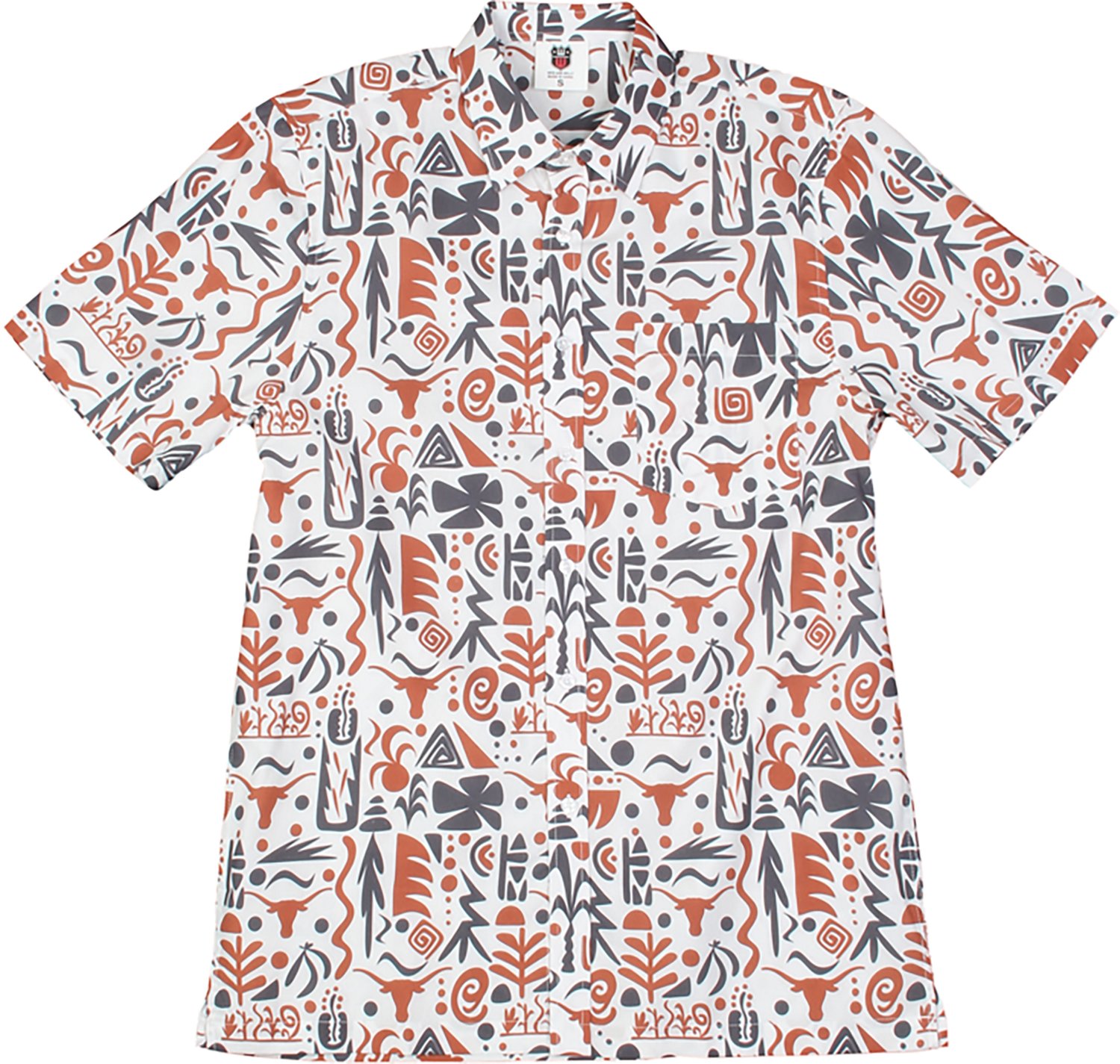 Wes & Willy Men's University of Texas Tribal Button Down Shirt