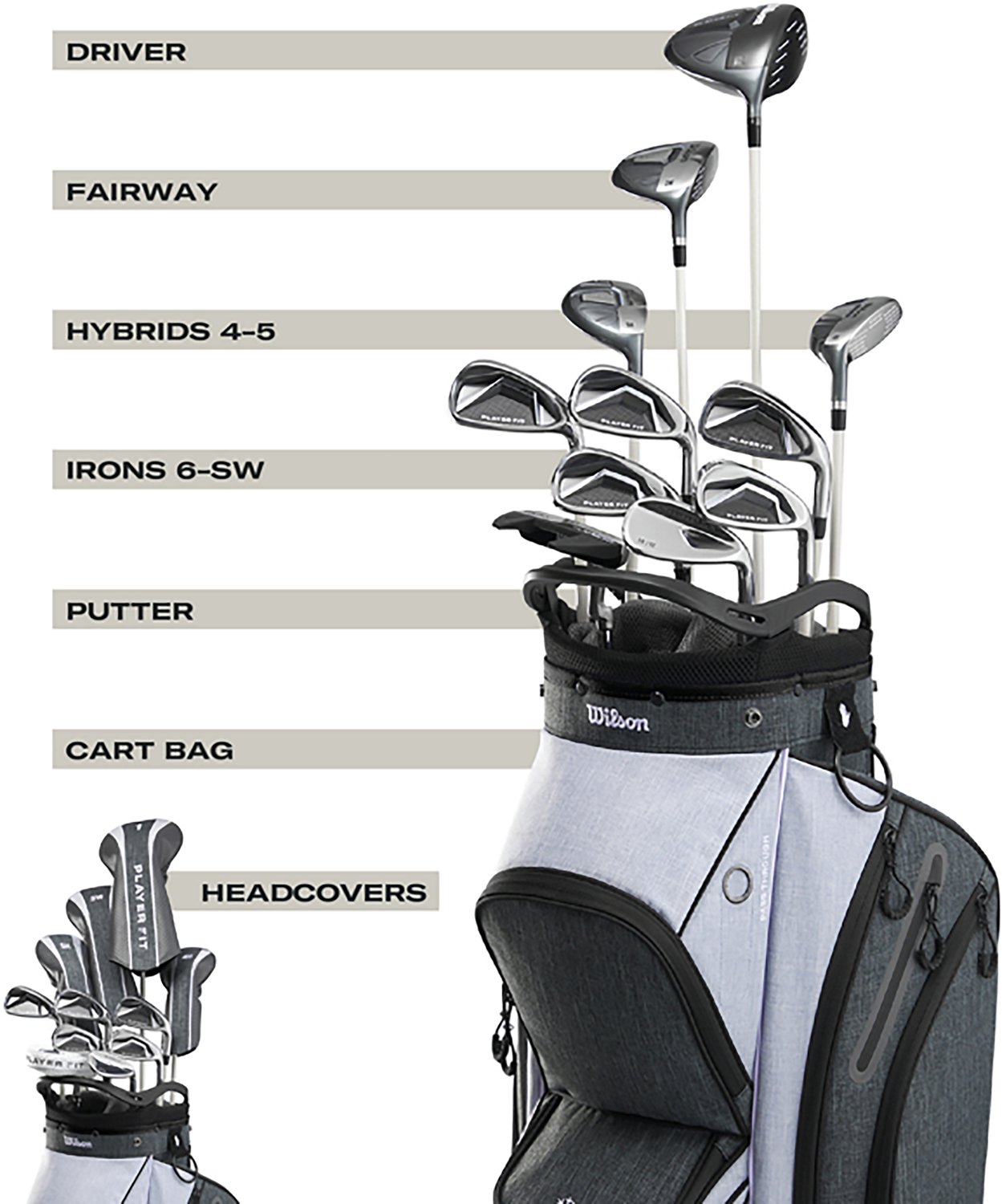 Wilson Women’s PlayerFit™ Complete Graphite Golf Club Set with Cart Bag - view number 2