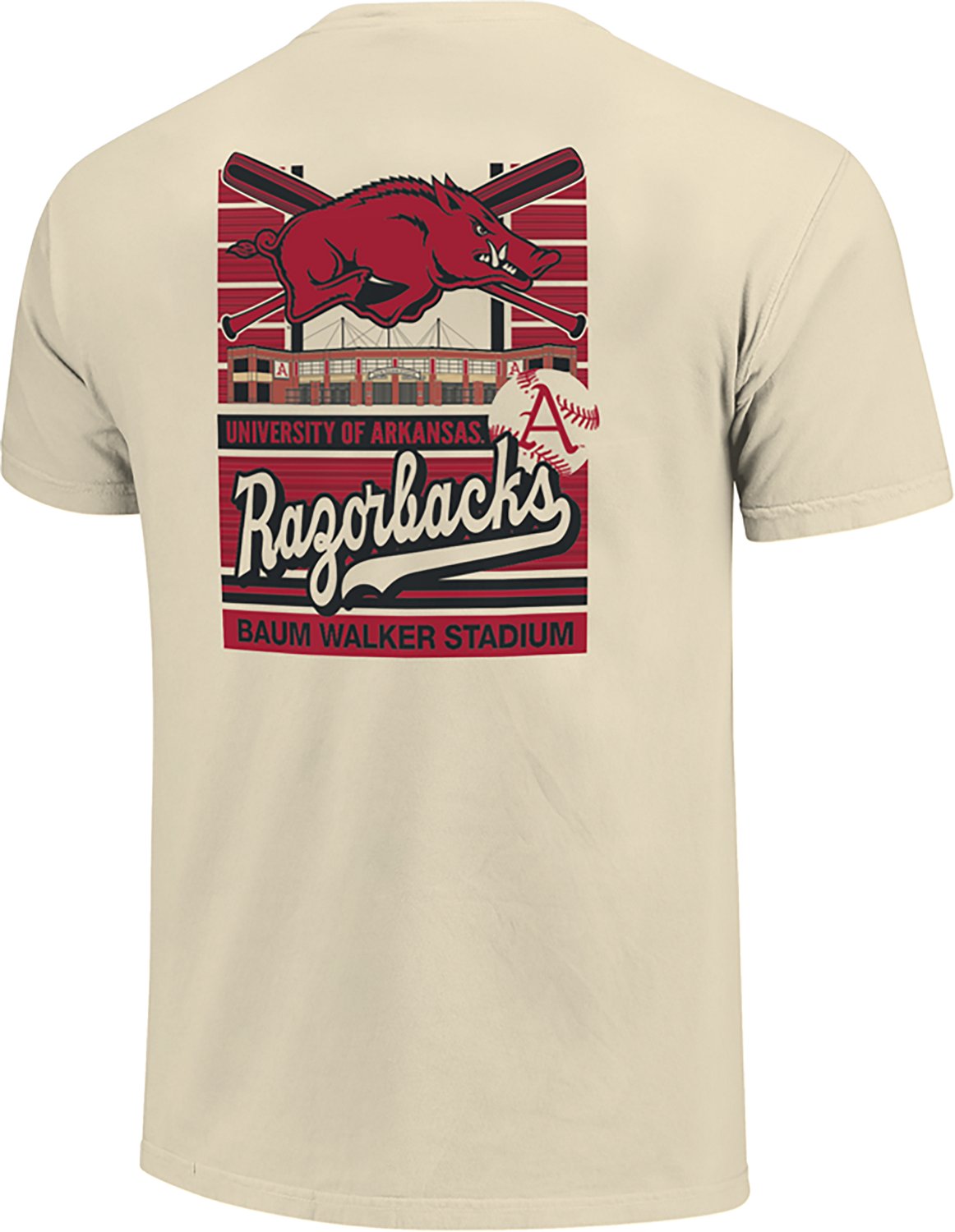 Image One Men's University of Arkansas Baseball Stadium T-Shirt - view number 3