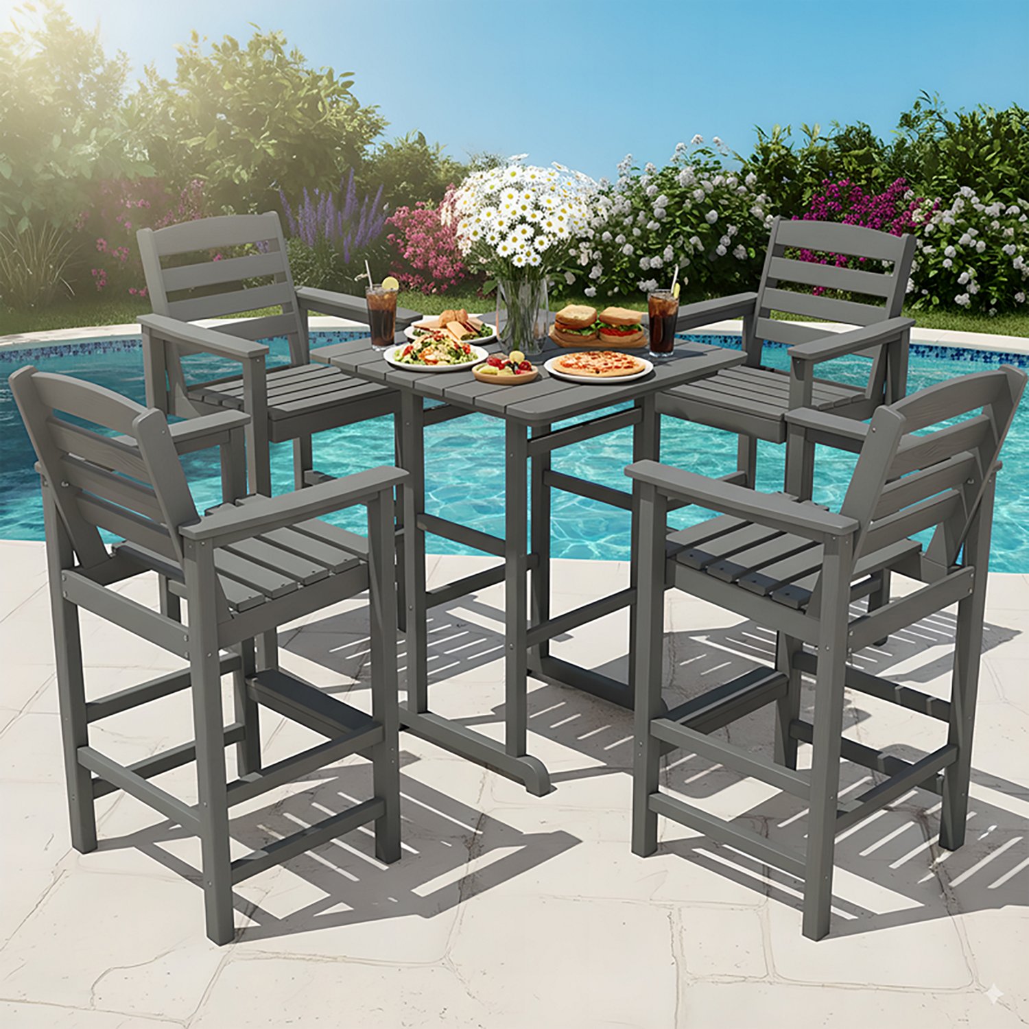 Upland Oversize Tall Adirondack Bar Chair and Table Set - view number 5