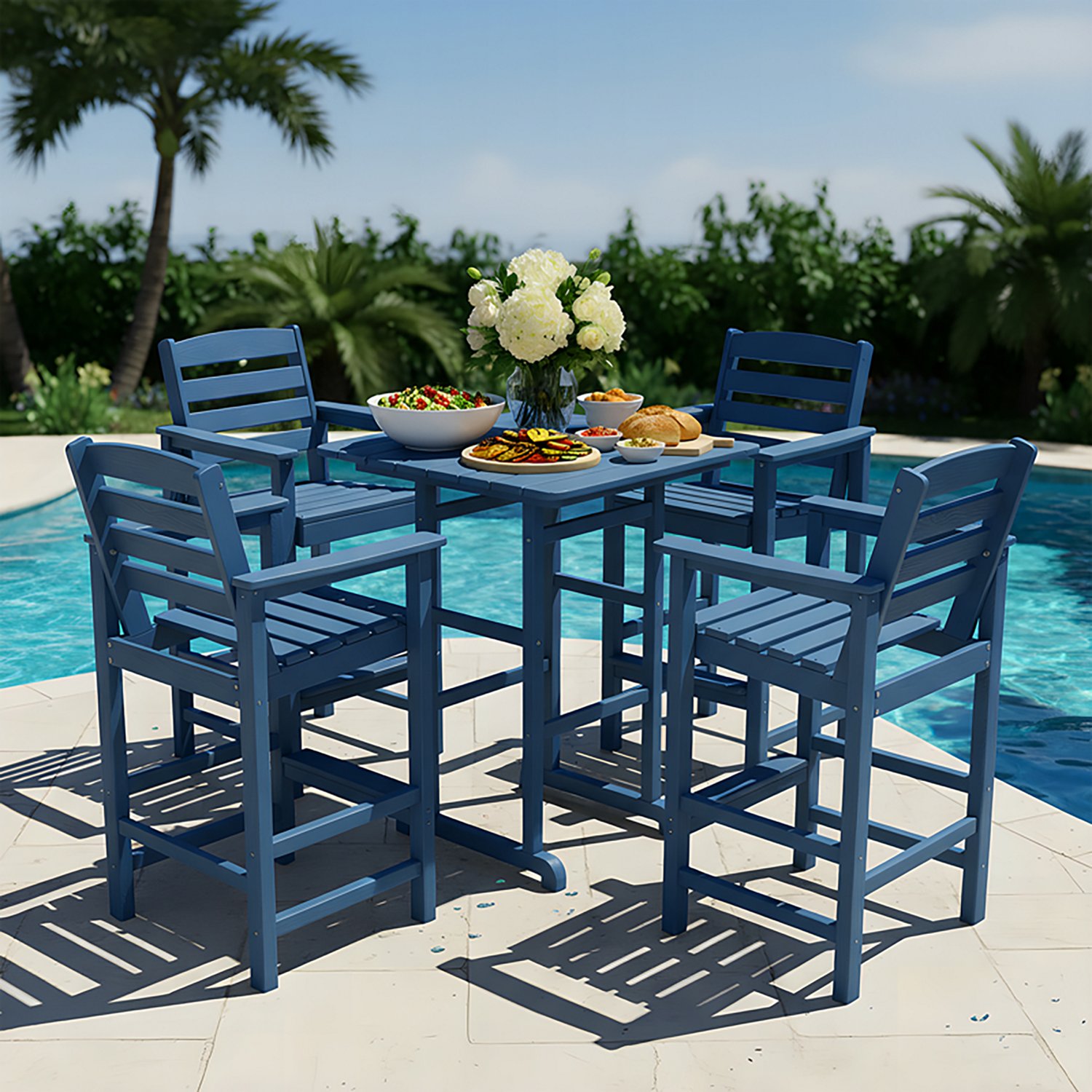 Upland Oversize Tall Adirondack Bar Chair and Table Set | Academy
