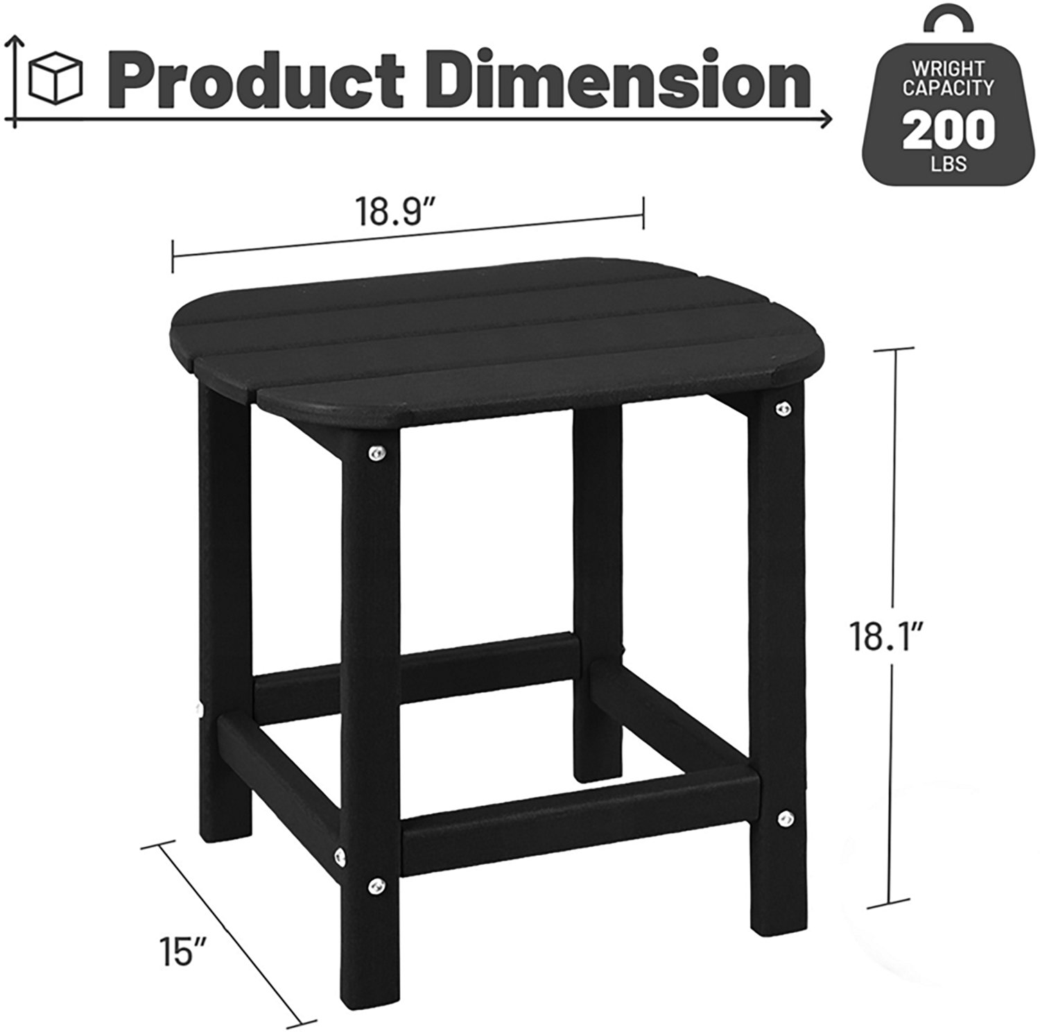 Upland 3-Piece HDPE Folding Adirondack Chairs with Side Table - view number 3