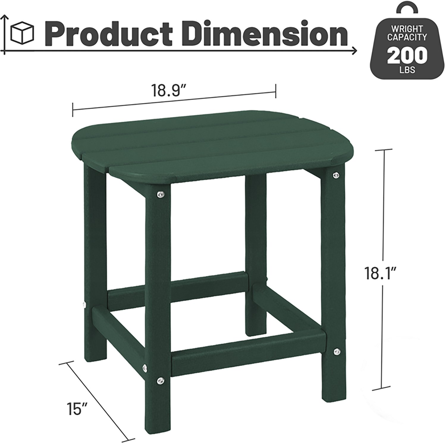 Upland HDPE Adirondack Side Table - view number 2