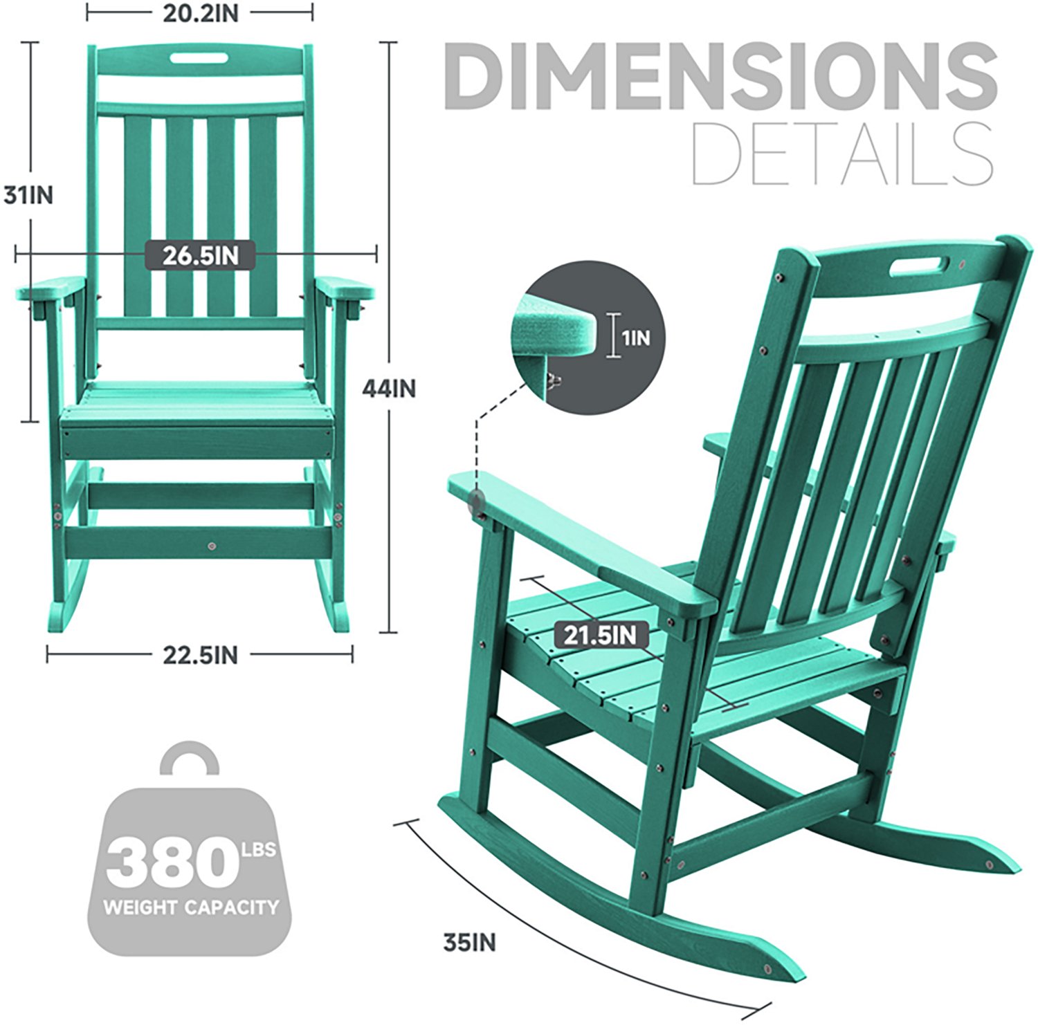 Upland HDPE All-Weather Outdoor Rocking Chair - 2 pack - view number 4