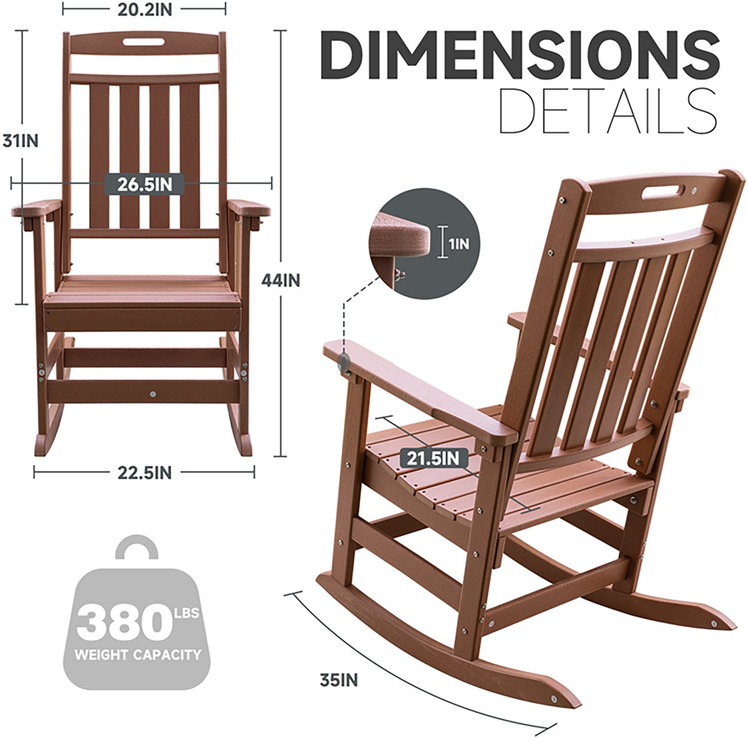 Upland HDPE All-Weather Outdoor Rocking Chair - 2 pack - view number 4