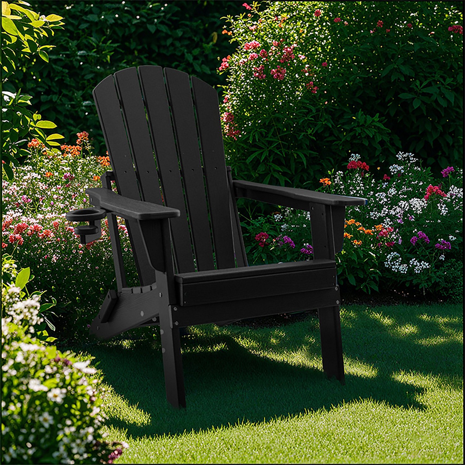 Upland HDPE Folding Adirondack Chair with Cup Holder- 2 pack - view number 5