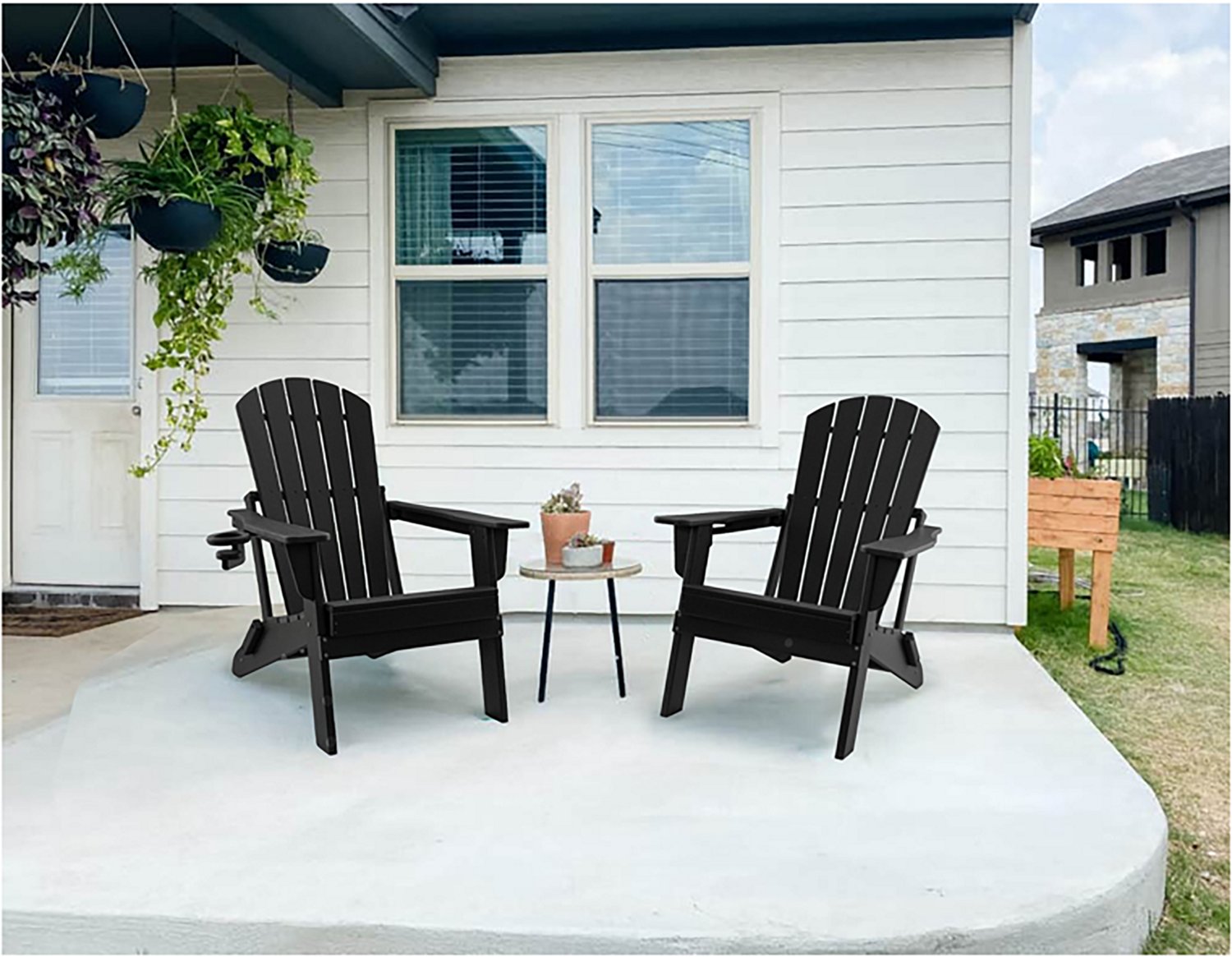 Upland HDPE Folding Adirondack Chair with Cup Holder- 2 pack - view number 6