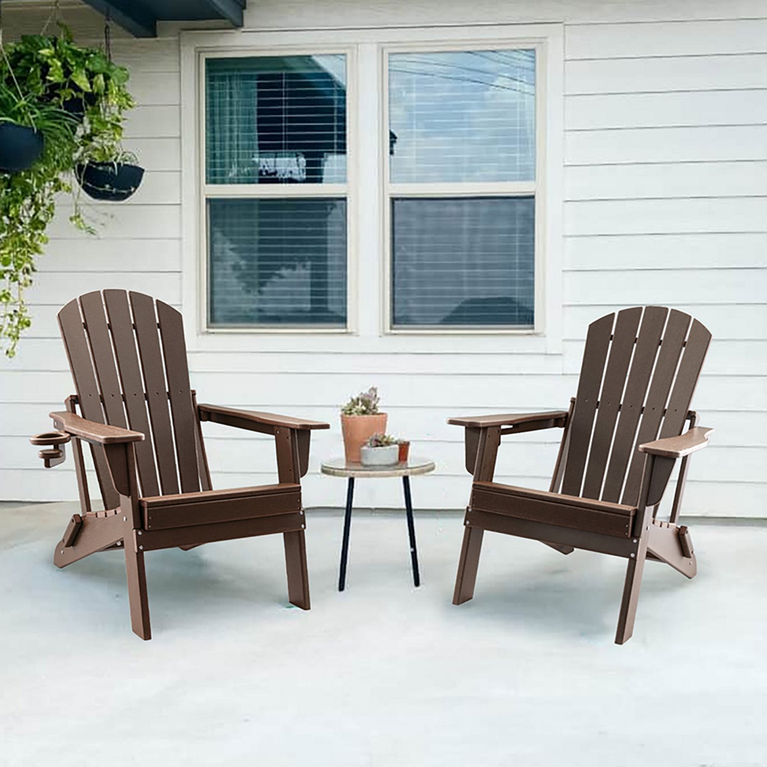 Upland HDPE Folding Adirondack Chair with Cup Holder- 2 pack - view number 6