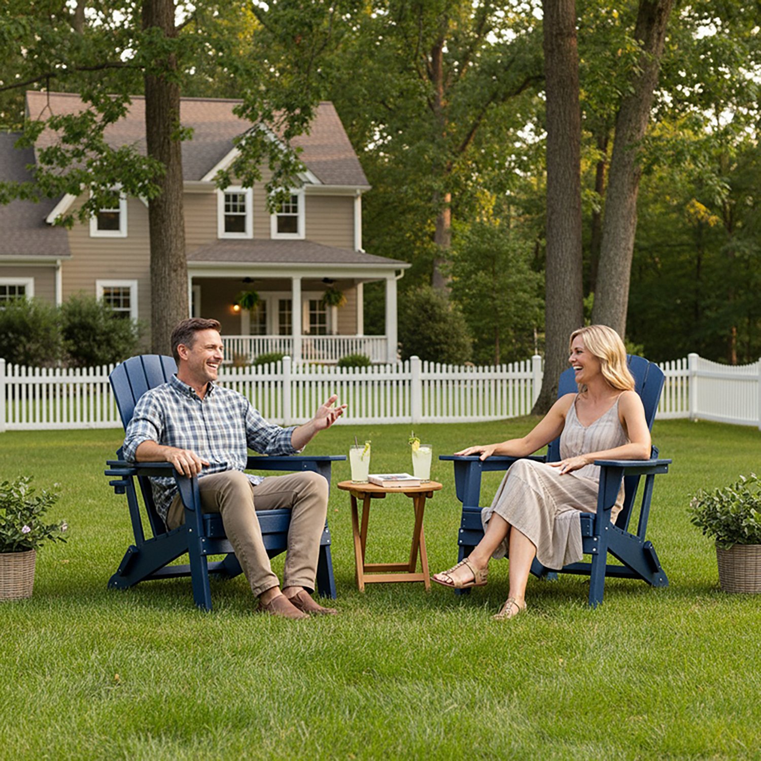 Upland HDPE Folding Adirondack Chair with Cup Holder- 2 pack - view number 7