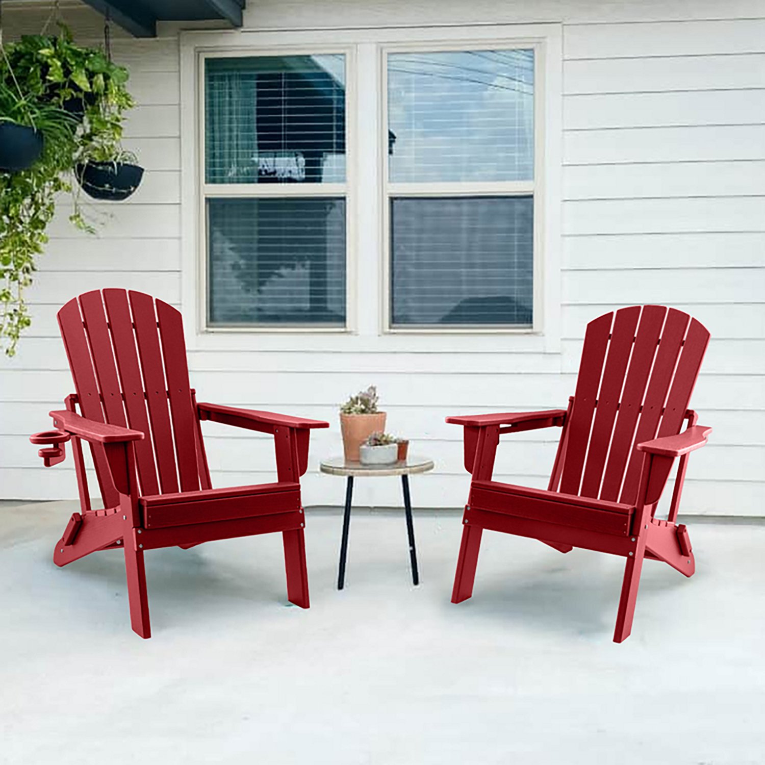 Upland HDPE Folding Adirondack Chair with Cup Holder- 2 pack - view number 5