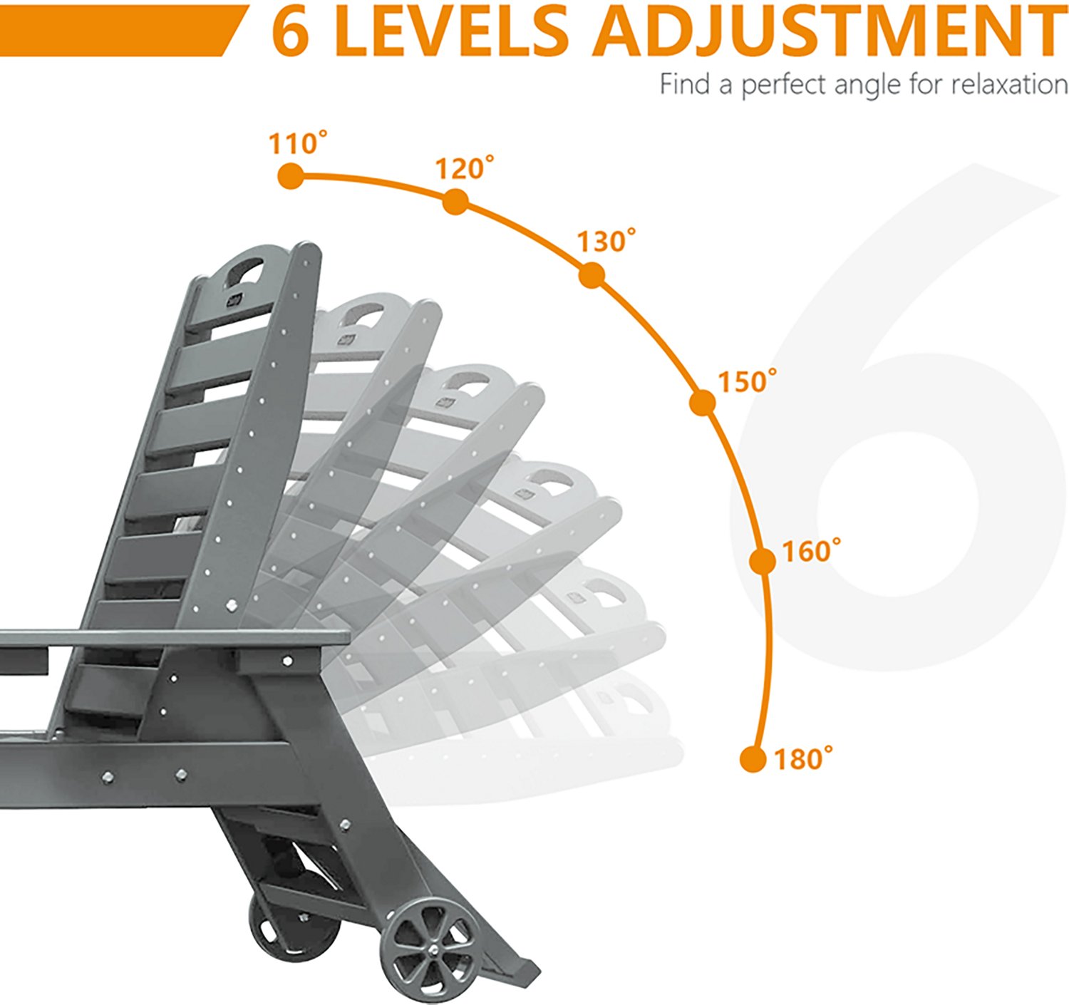 Upland Lounge Chair Outdoor with 6-Position Adjustable Back- 2 pack - view number 2