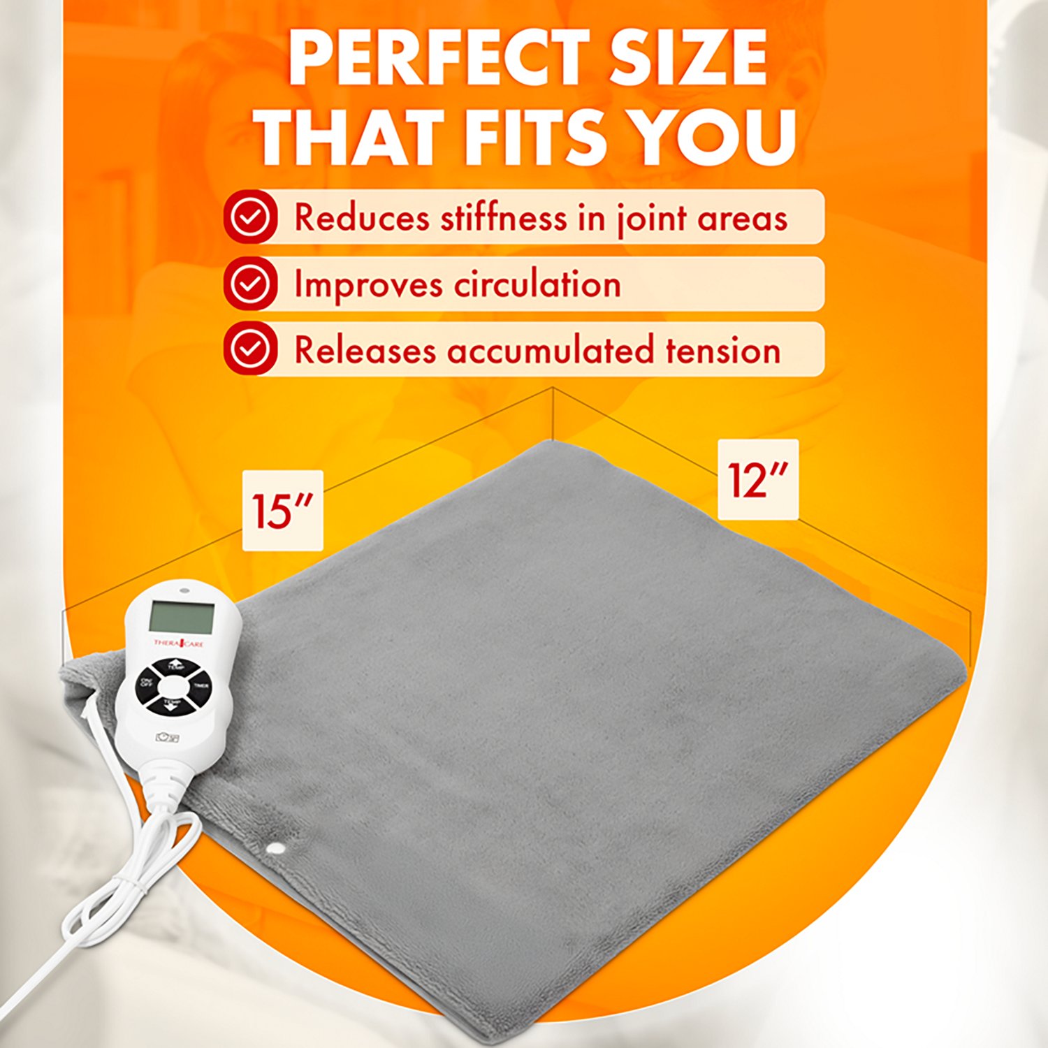 TheraCare Deluxe Heating Pad with LCD Controller - view number 2