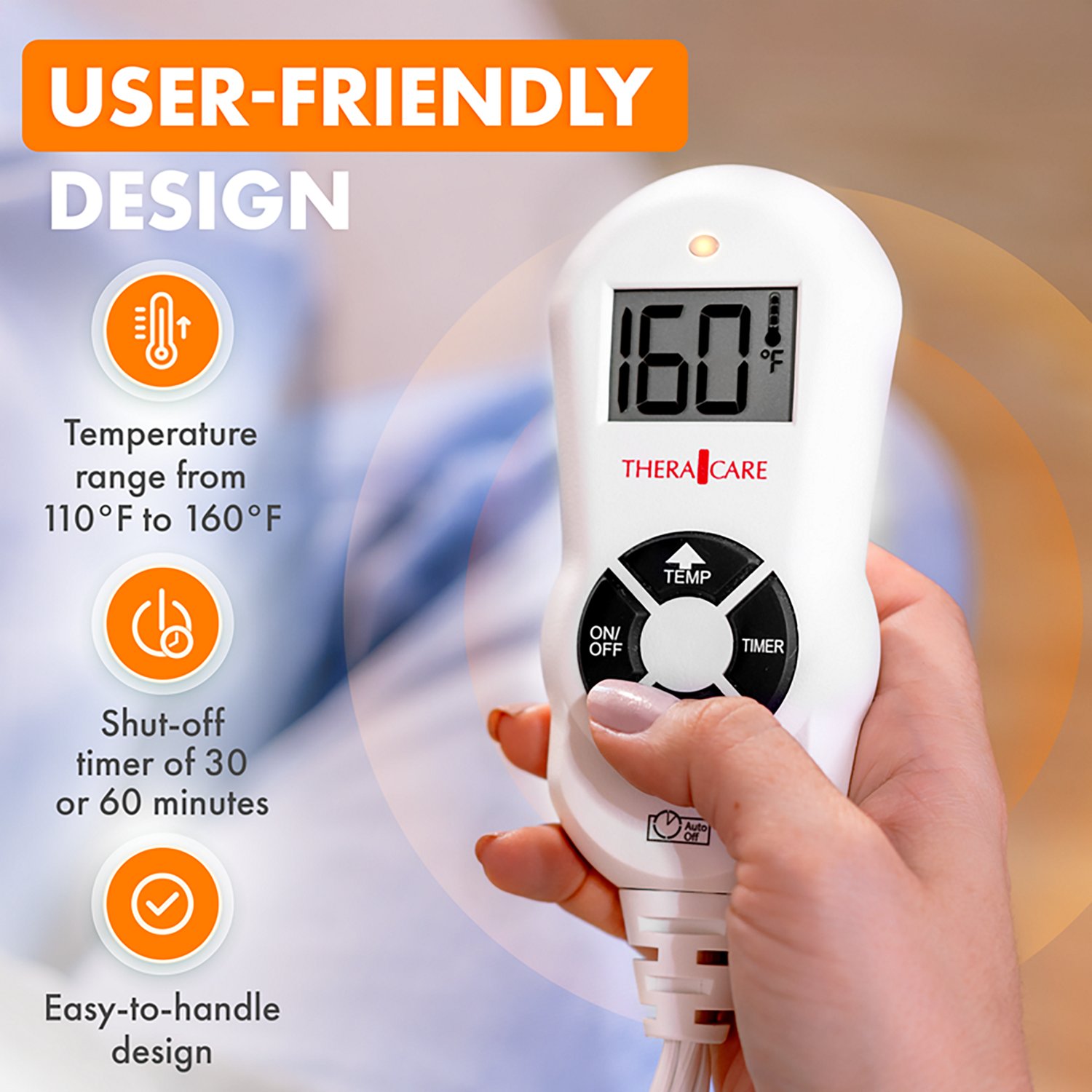 TheraCare Deluxe Heating Pad with LCD Controller - view number 3