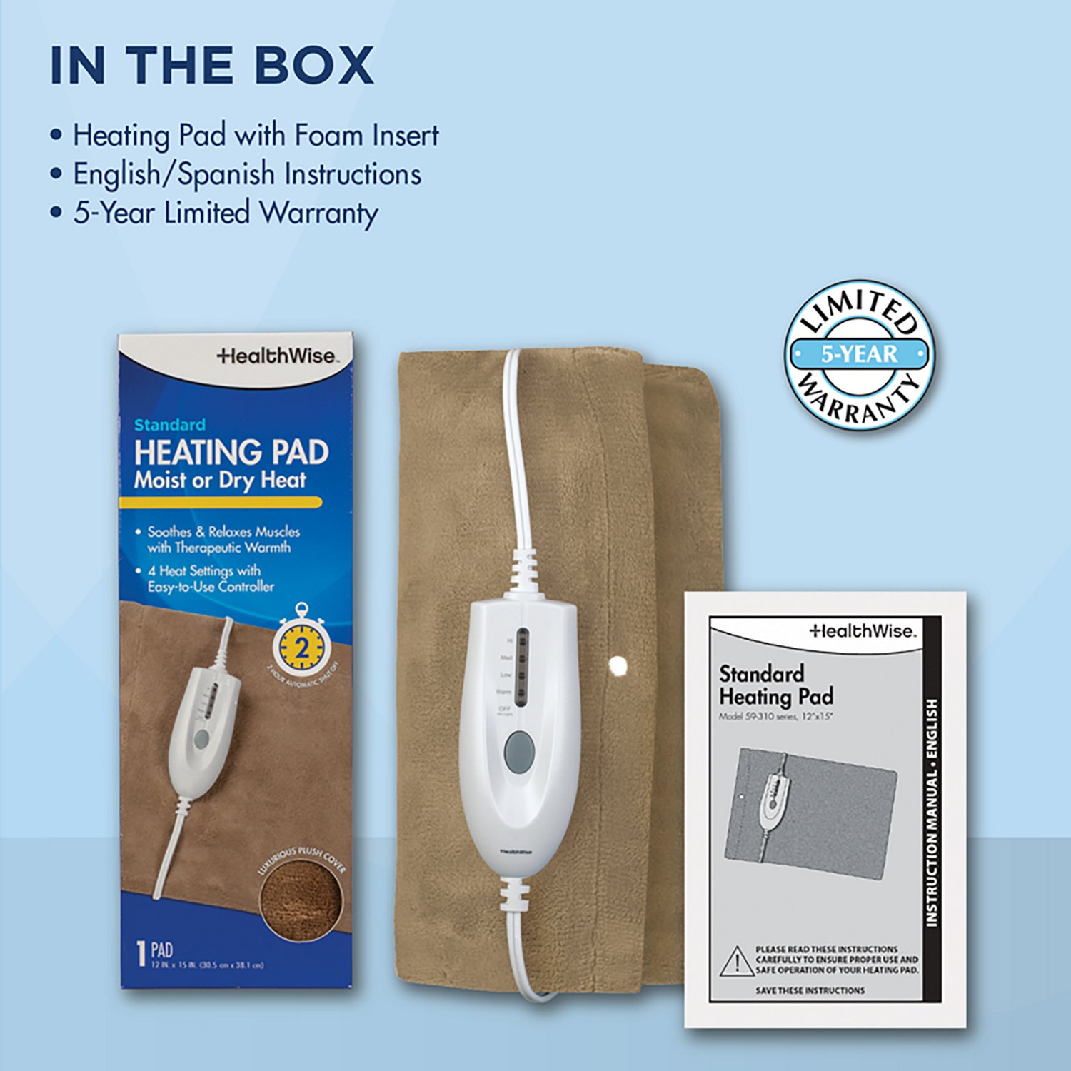 HealthWise Deluxe Moist & Dry Heating Pad - view number 5