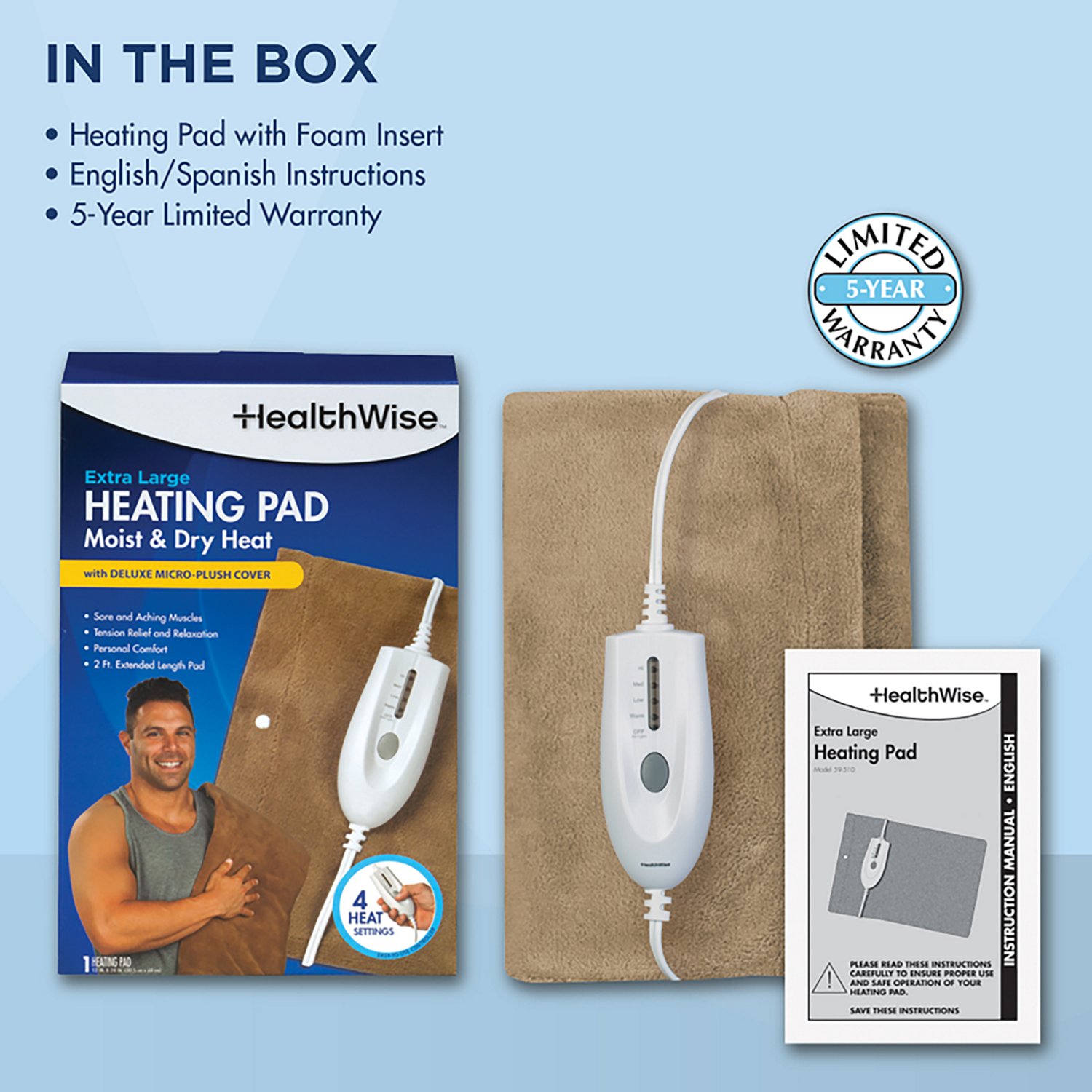 HealthWise Deluxe Moist & Dry Heating Pad - view number 6