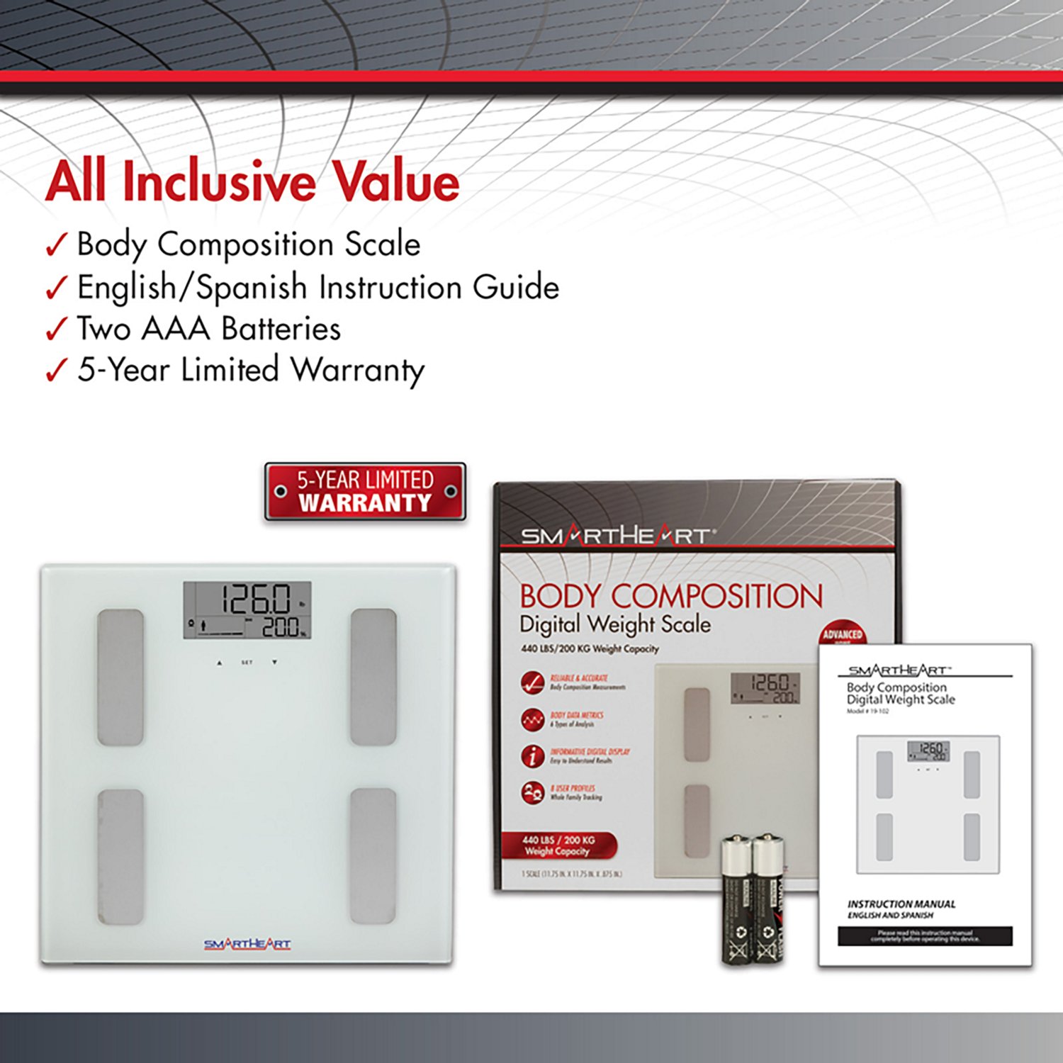 SmartHeart Body Composition Digital Weight Scale - view number 7