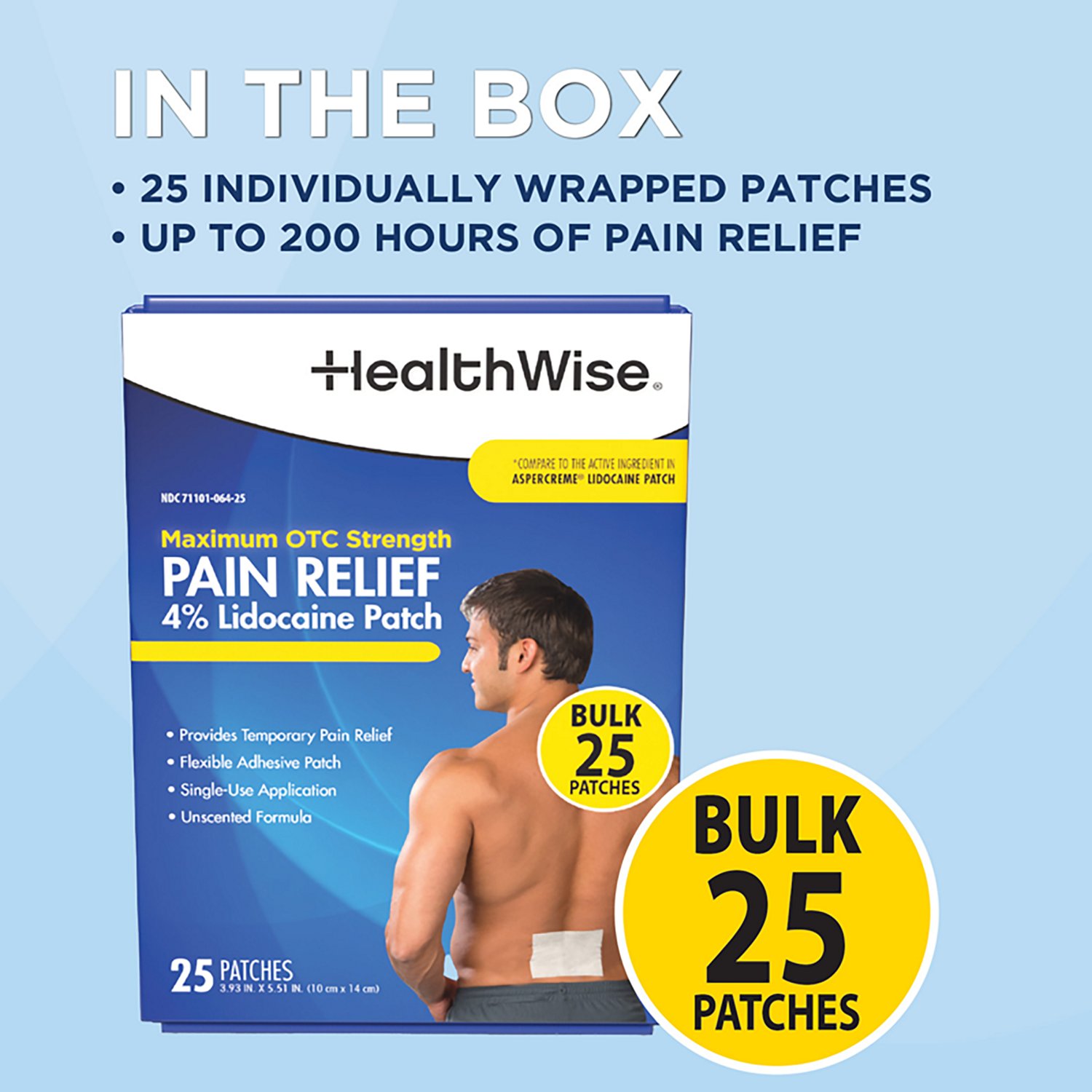 HealthWise 4% Lidocaine Pain Relief Patch 25ct - view number 8