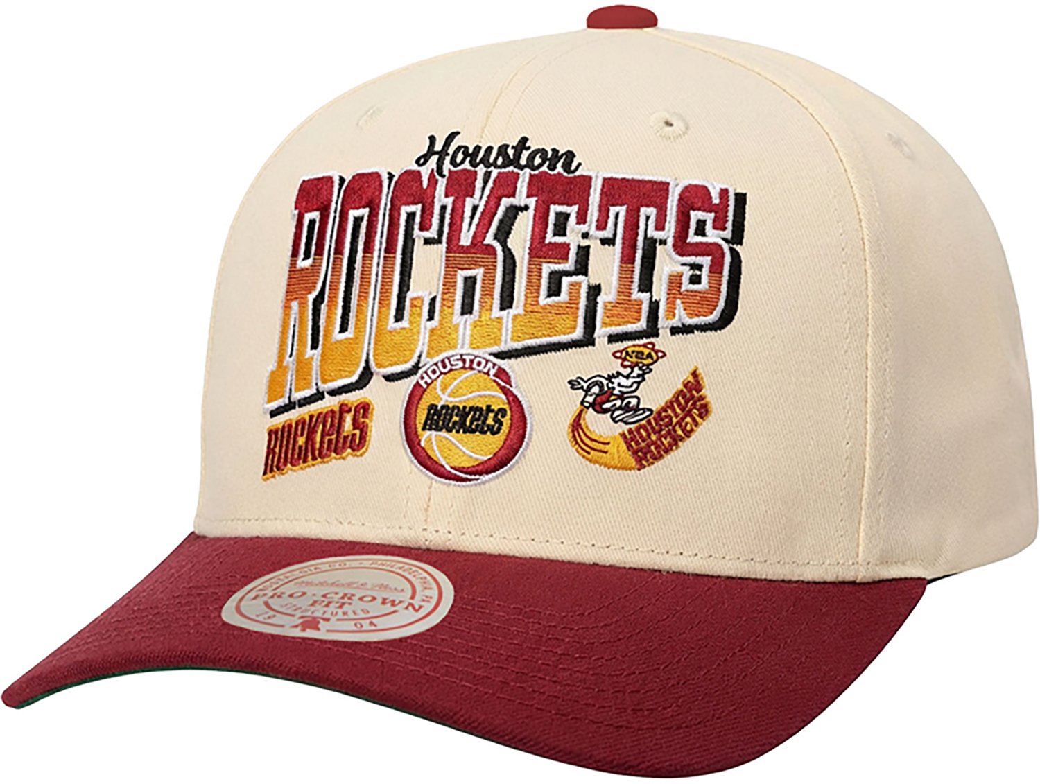 Mitchell & Ness Houston Rockets Team Logo Pro Crown Snapback Cap