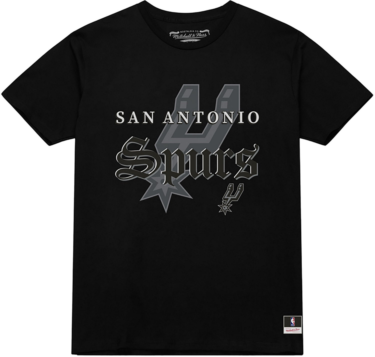 Mitchell & Ness Men's San Antonio Spurs Olde Script Short Sleeve T-shirt